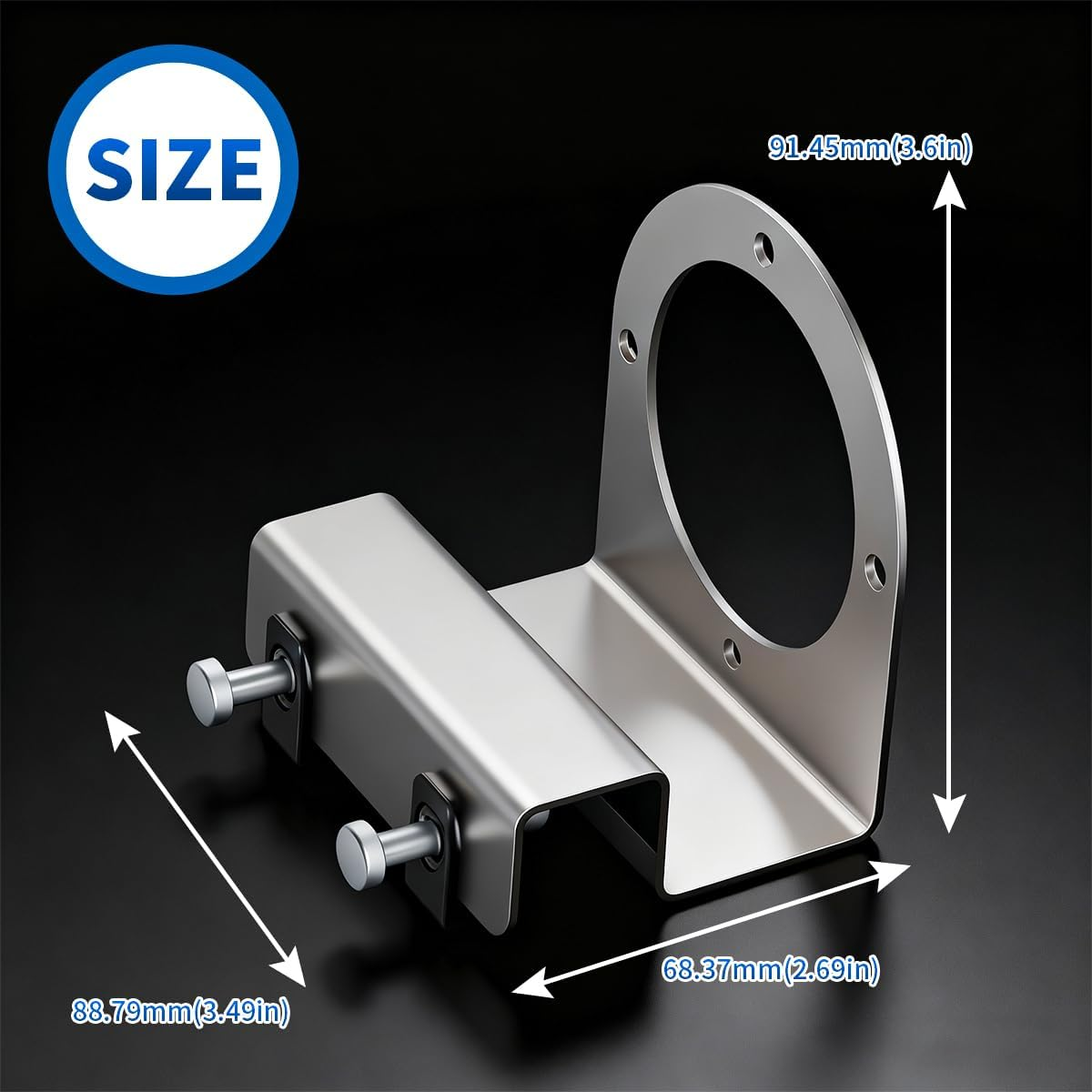 AUTOVIC Watermelon Light Bracket Stainless Steel Universal Mount, Angled Straight Down image number 5