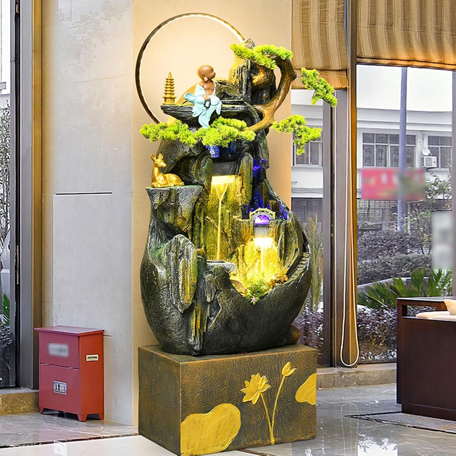 Outdoor Fountain Circulating Water Fish Pond Fountain Decoration Living Room Feng Shui Ball Courtyard Garden Landscaping(Medium) image number 2