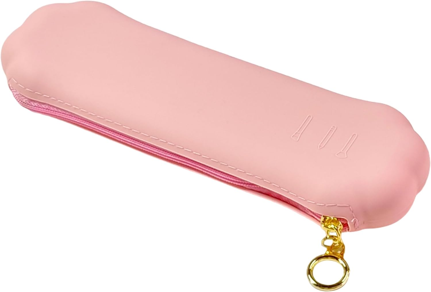 AWINNER Travel Makeup Brush Holder, Portable Silicone Make up Bag Organizer, Brushes Case with Anti-Fall Out Zipper Closure, Soft Cosmetic Pouch Travel Essentials, Purple, Modern