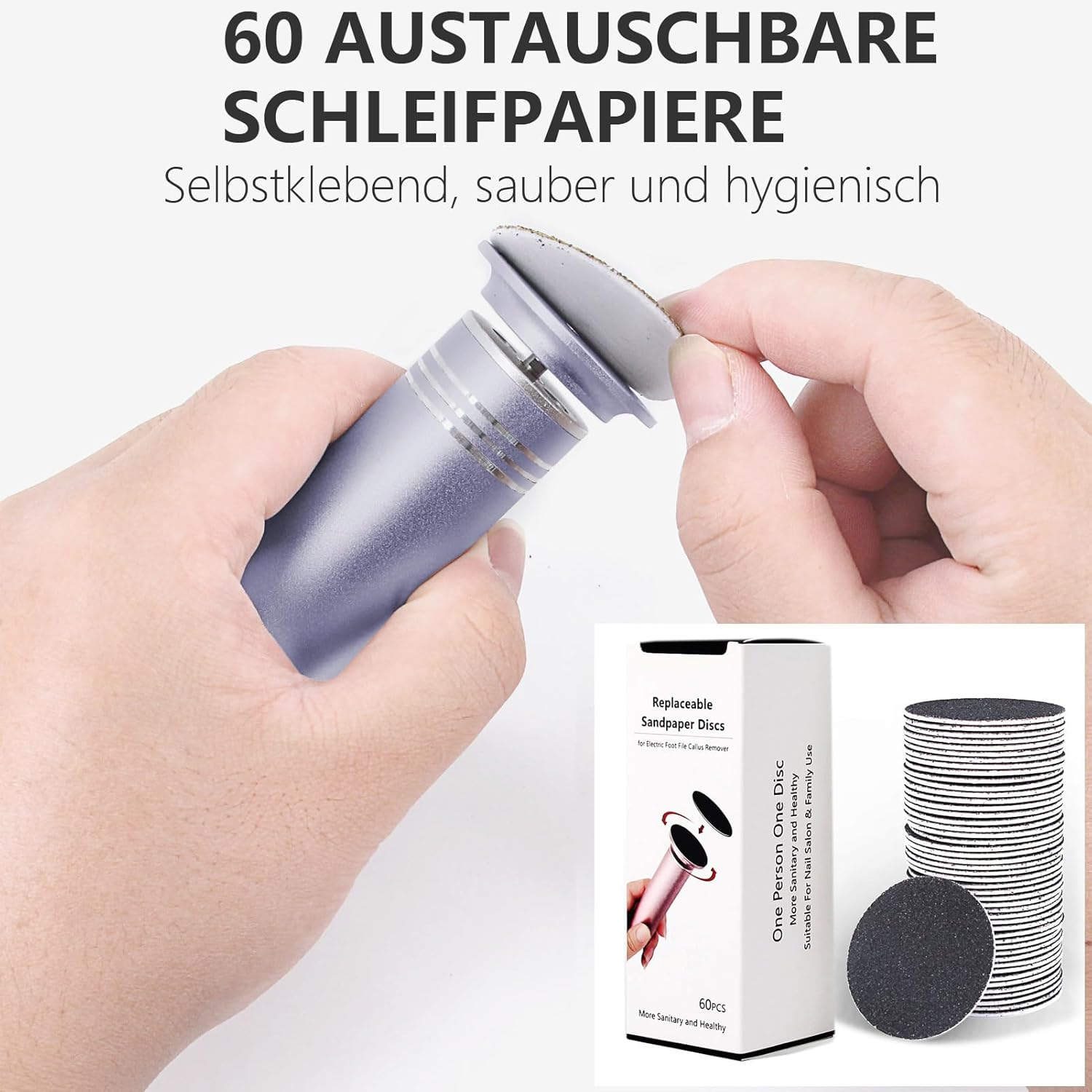 Electric Callus Remover, Callus Remover, Electric Professional Electric Foot File, Callus Removal, Foot Callus Planer, Electronic Pedicure, Adjustable Speed (02 Grey) image number 2