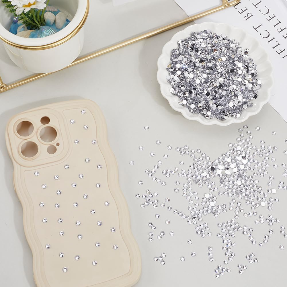 CABODYALS 4750Pcs 4MM Clear Resin Rhinestones Bulk Bedazzling Half round Flatback Glue Fix Crystals Flat Back Rhinestone Gems Charms Stone Nail Decoration for Diy Craft Clothe Bag Shoes Wedding Decor image number 3