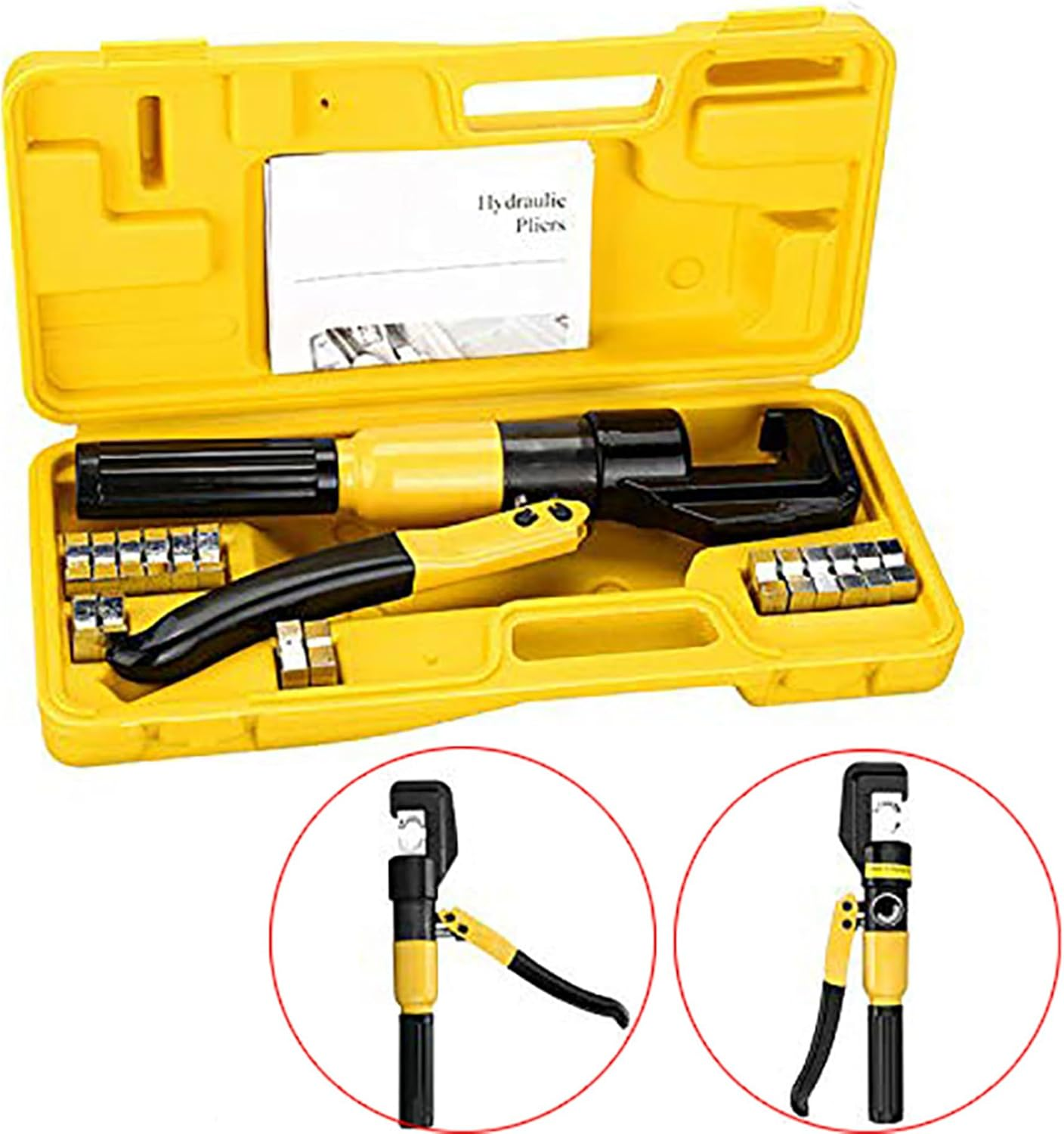 6Mt Hydraulic Crimper Terminal Wire Cable Lugs Crimping Tool Kit 9 Dies