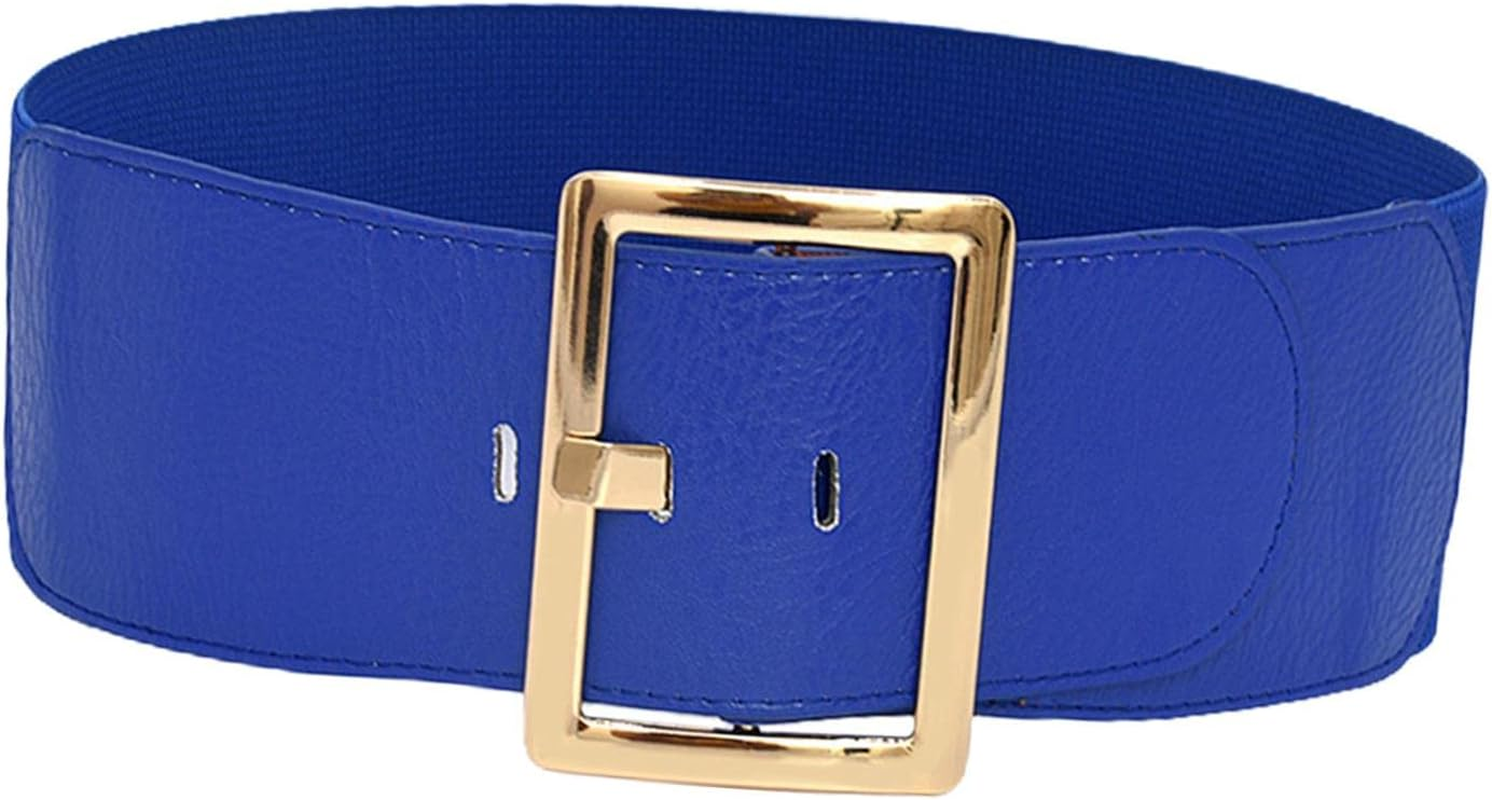 Yuksok Women'S Stretch Belt,Cinch Belt,Wide Elastic Belt, Chic,Soft Vintage Style, Metal Buckle Cinch Waistband Women Wide Waist Belt for Dress Coat