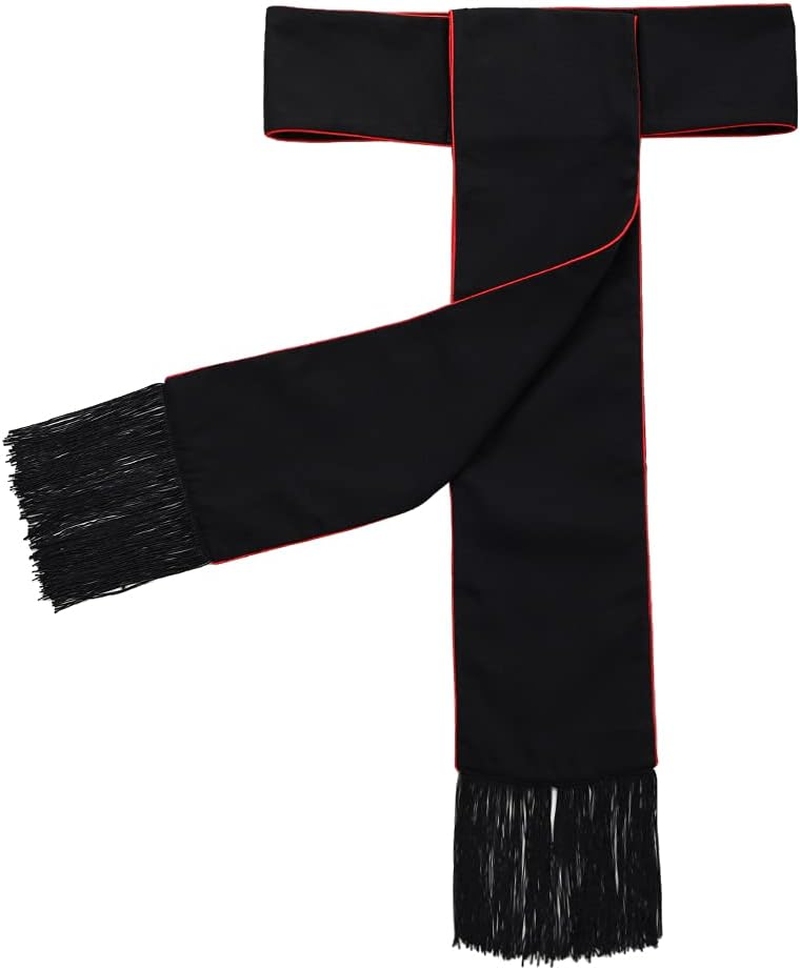 BLESSUME Priest Soutane Roman Cassock Costume Minister Choir Cassock with Cincture Band Belt image number 3