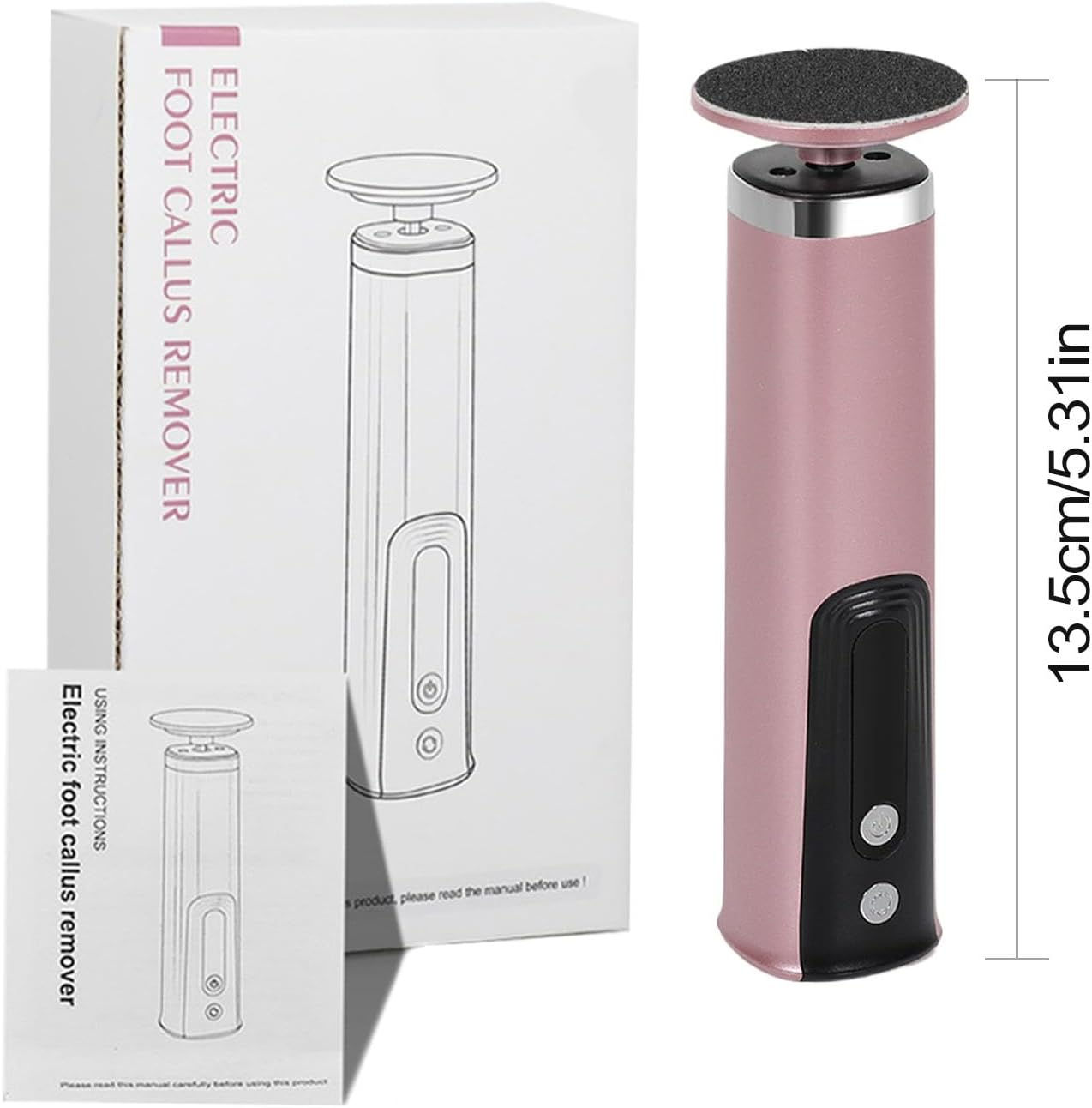 Electric Foot Callus Remover- 172G Foot Sander Pedicure Tool | Electric Callus Remover for Feet, 2 in 1 Pedicure Dead Skin Scrubber, 360 Degree Rotation Electric Foot Grinder Tool for Home and Travel