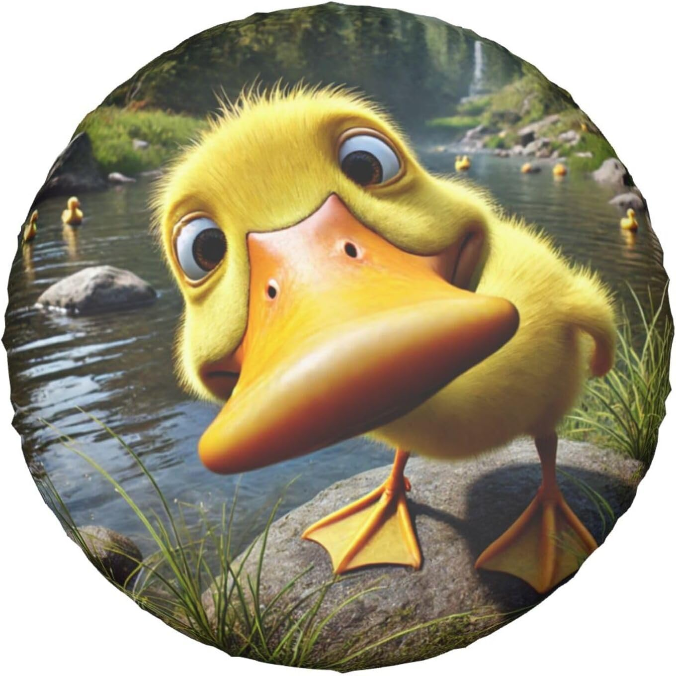 Funny Duck Spare Tire Cover with Unique Print, Weatherproof Wheel Covers Tire Protector, Universal Fit for Rv, Trailer, SUV, Camper Vehicle image number 5
