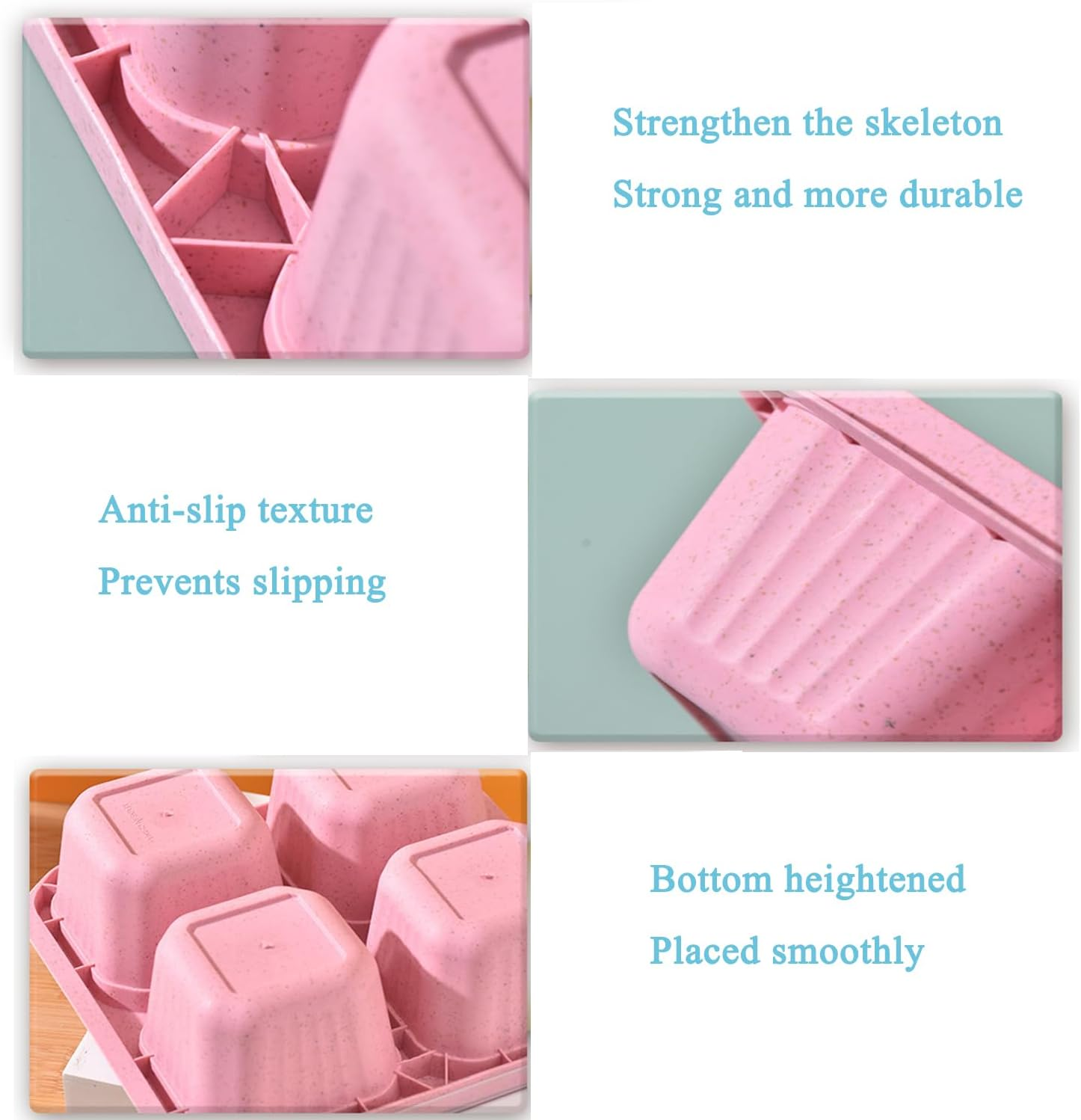 5 Pack Snack Containers, Reusable Bento Snack Box, 4 Compartments Meal Prep Lunch Containers for Kids and Adults, Divided Food Storage Containers for School Work Travel image number 3