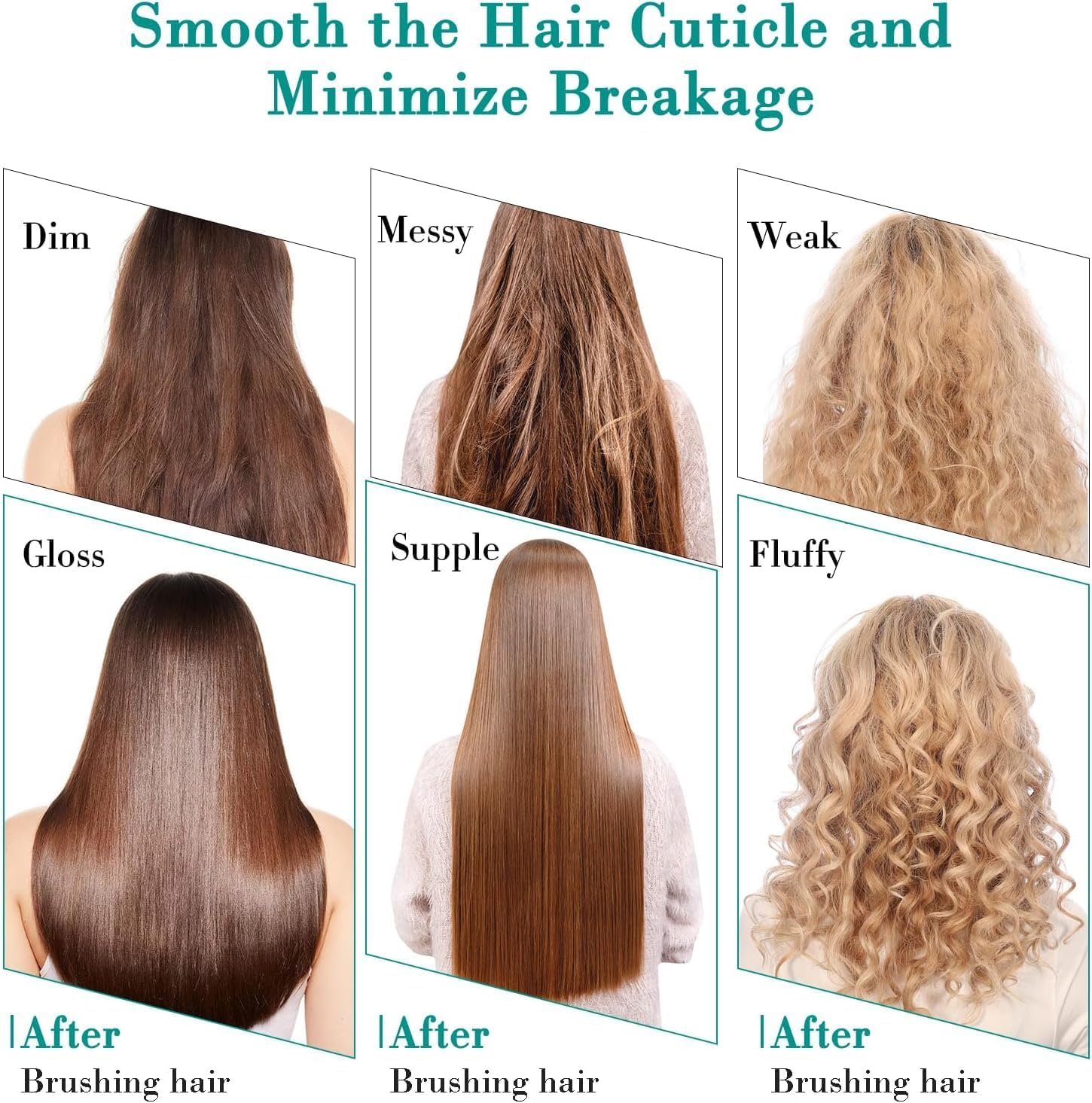 TOWEBOORY Wet and Dry Vented Detangling Hair Brush, Anti-Static Hair Comb Detangler Hairbrush with Soft Bristles for Effortless Tangle Free for Natural, Curly, Straight, Dry, Damaged Hair - Women & Men