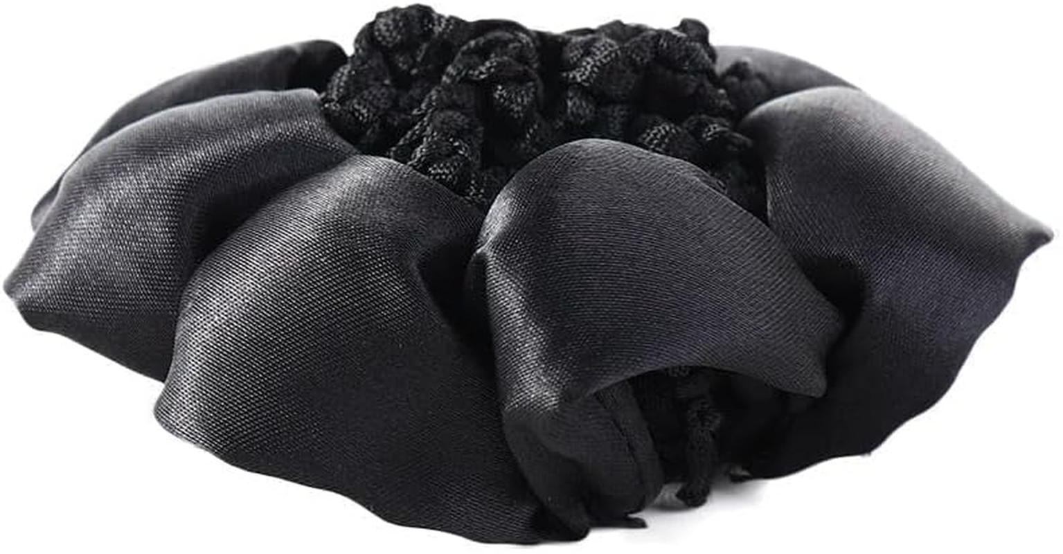 Black Women Hair Accessory Set - Crochet Bun Cover, Elastic Headdress with Ponytail Holders, Barrettes, Bun Shapers image number 6