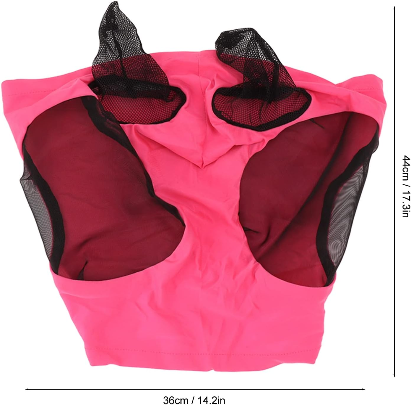 Breathable Horse Mesh Fly Mask with Ears, Elastic Equestrian Face Mask for Horses, Sunlight Protection & Fly Protector (Rose) image number 5