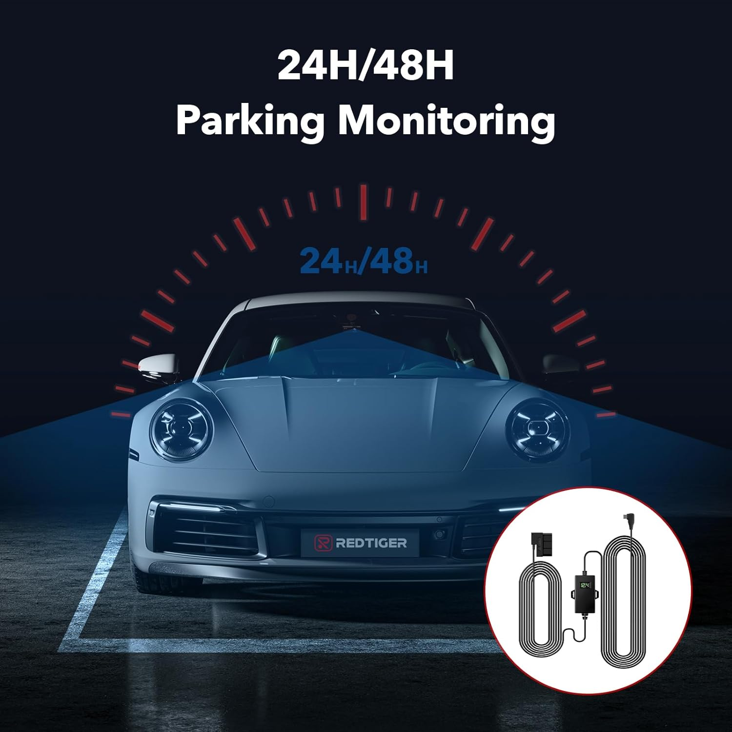 REDTIGER Dash Cam OBD Hardwire Kit Power Cable Type USB-C Connector 3M 12-24V to 5V for Dash Camera F7N/F7NP Low Voltage Protection image number 6