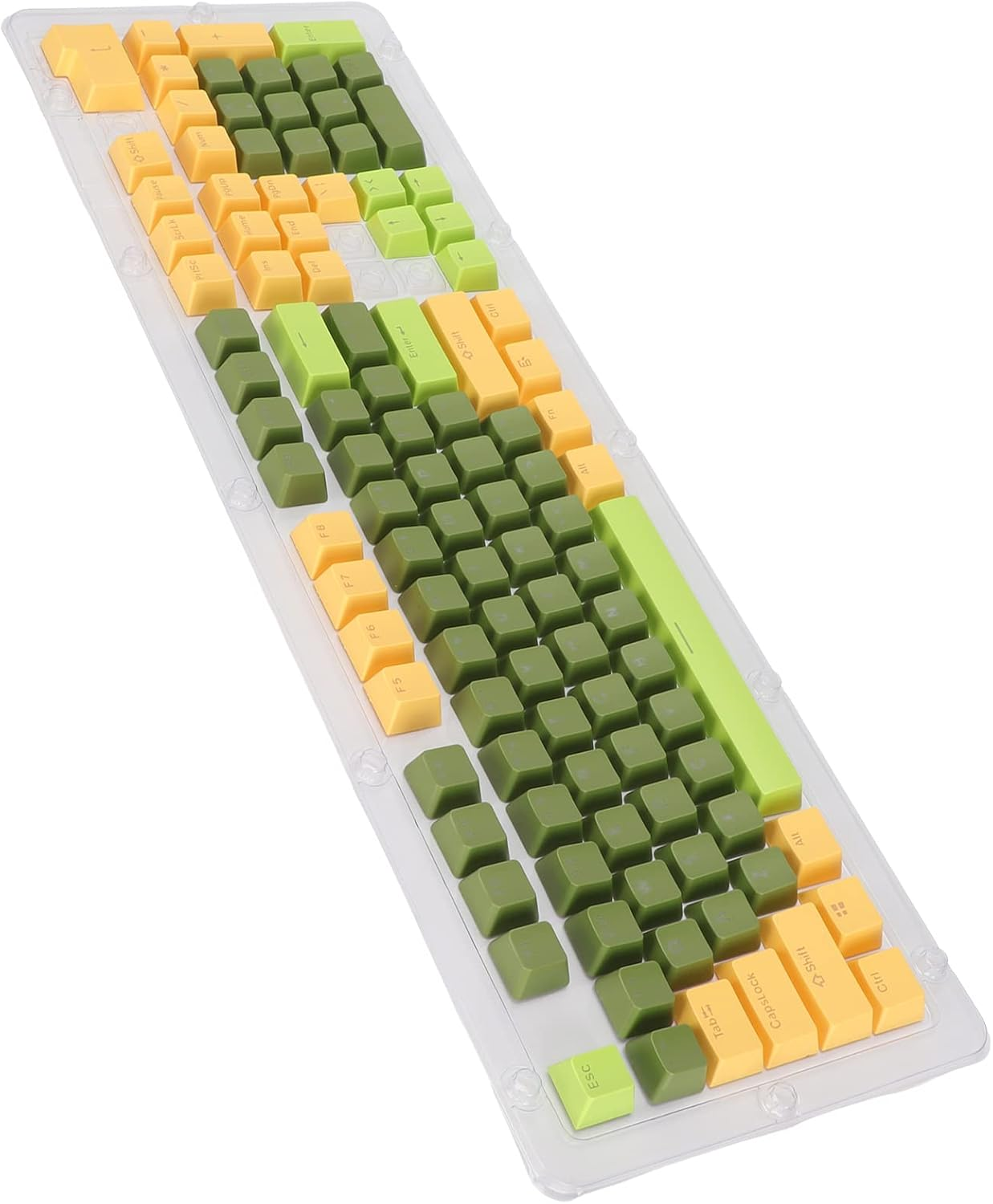 Rengu Keys Mechanical Keyboard Made of Tricolor ABS Material. 61/87/104/84/64/98/96 Keys (Matcha Dark Green) - Matcha Dark Green image number 2