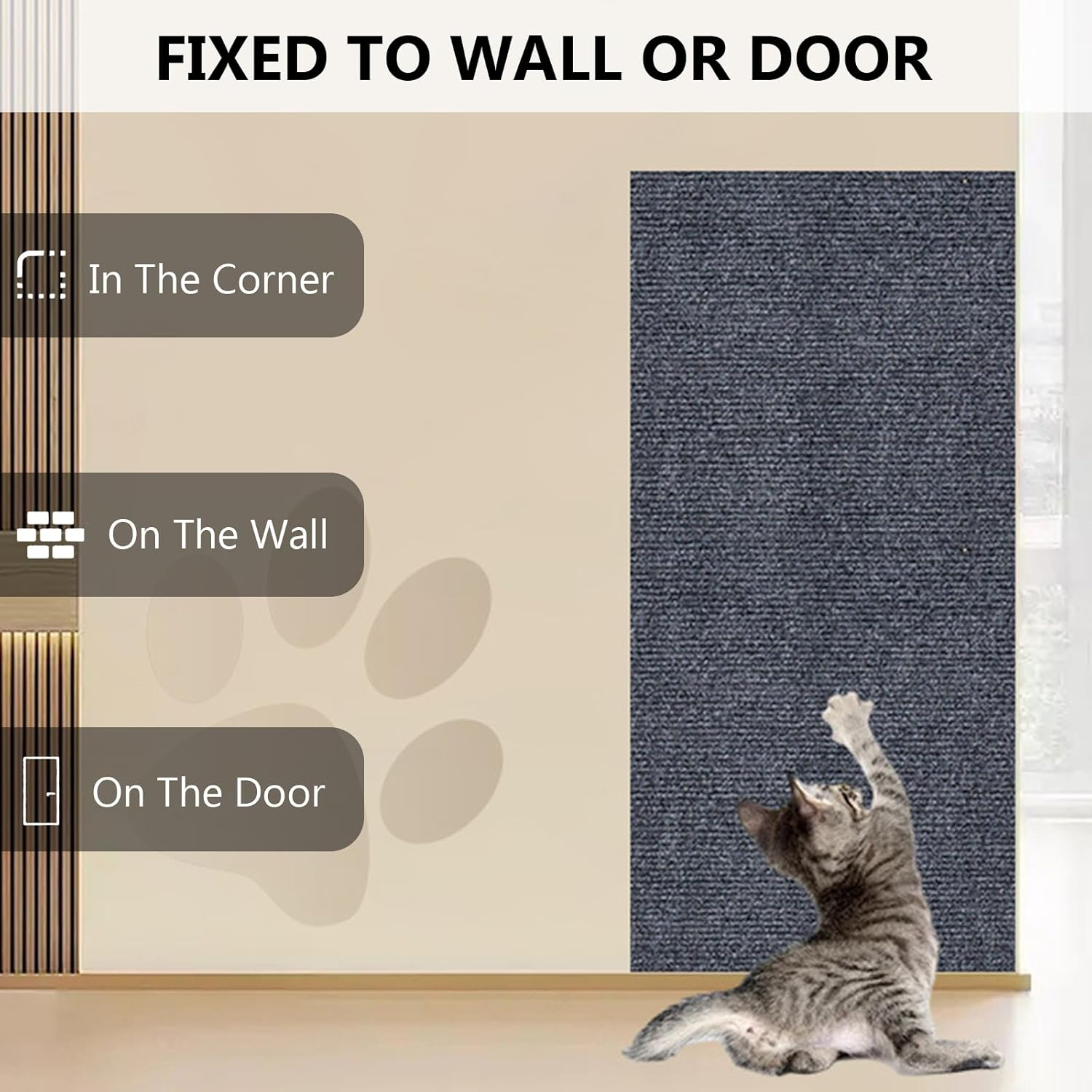 Self-Adhesive Cat Wall Scratching Mat, Cat Scratching Mat, 200 Cm X 40 Cm, Cat Scratching Boards, Protects Wall and Furniture (Pack of 1) image number 4