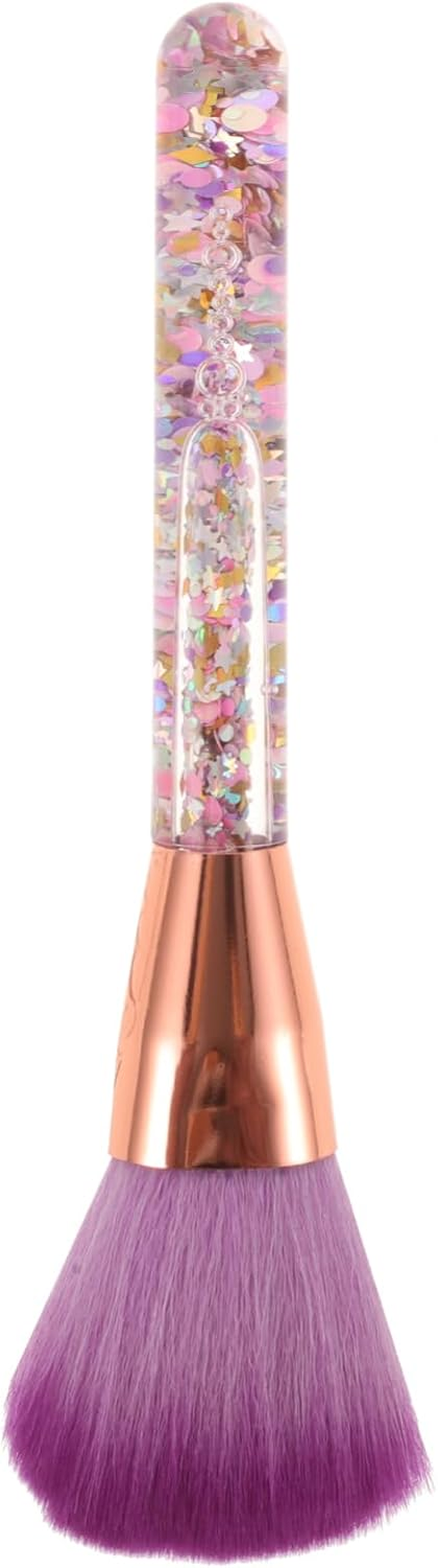 FRCOLOR Portable Makeup Tool Multi Functional Glitter Handle Brush for Nail Cleaning and Blush Application Soft Bristles for Gentle Use for Routines image number 1