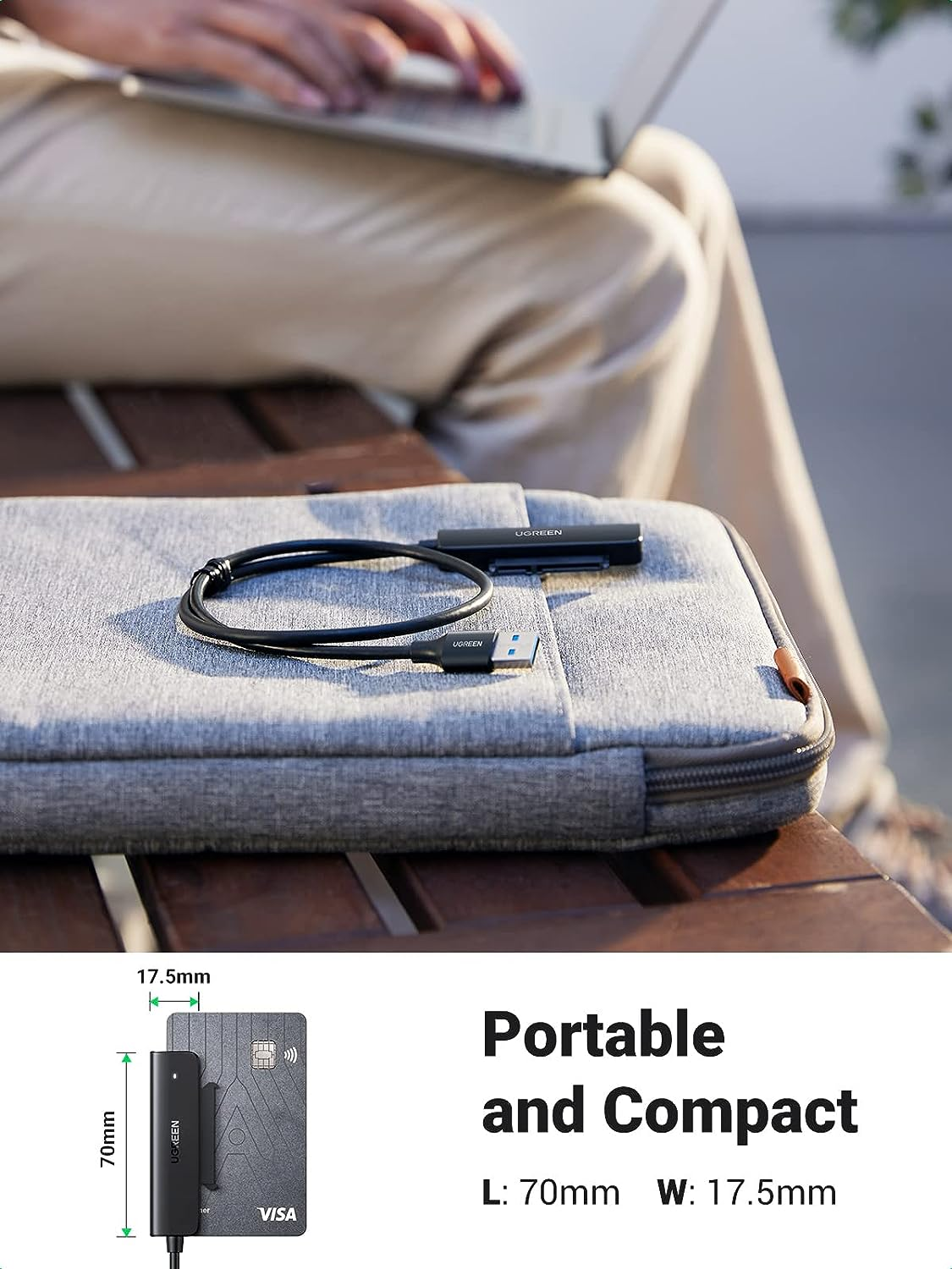 UGREEN SATA III to USB 3.0 Adapter Cable for 2.5" SSD and HDD Hard Drive Connector 5Gbps Support UASP Compatible with Seagate WD Hitachi Toshiba, PS3, PS4, Xbox, PC, Router image number 4