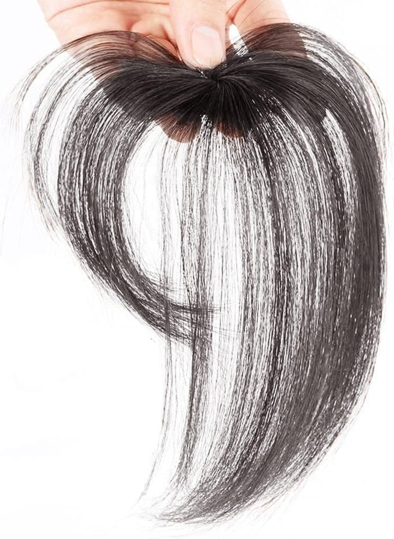 One Piece Clip in Hair Fringe 3D Hair Bangs Hair Flat Bangs with Clips on Crown Wiglet Hairpieces for Women (Brownish Black) image number 2