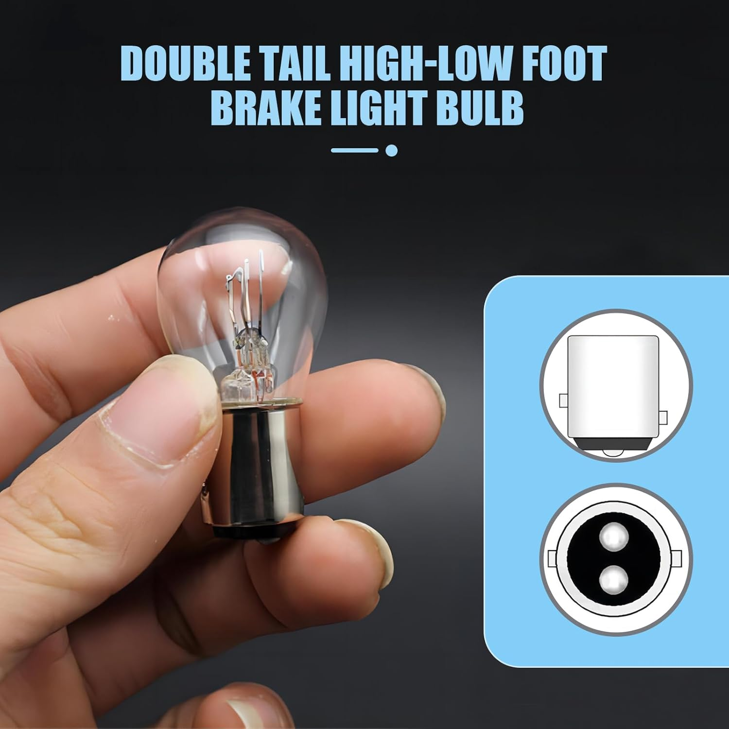 GRANDI 10 PCS 1157 Car Brake Light Bulb, P21/5W BAY15D Dual Contact Halogen Lamp Replacement, Universal Tail Light, for Most Cars, Trucks and Vans (White) image number 1