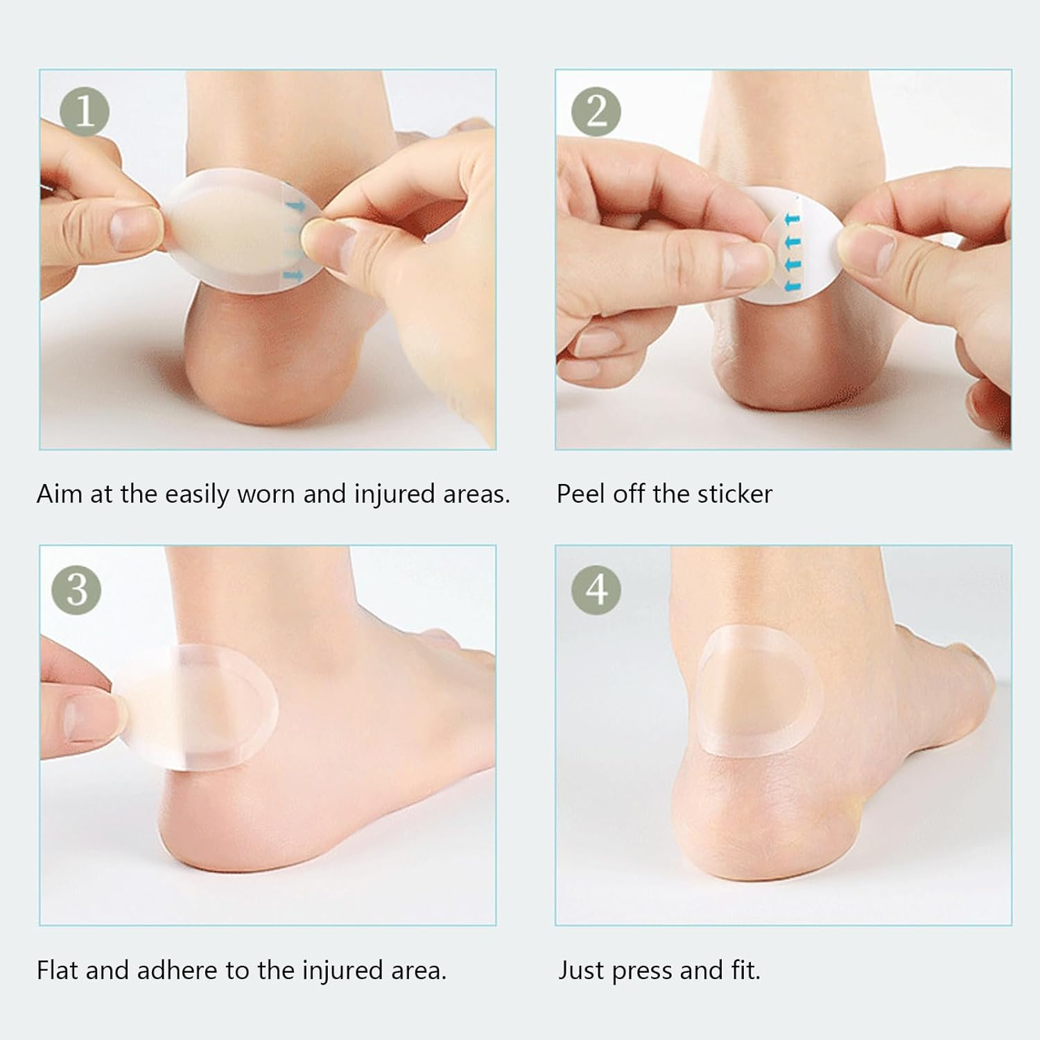 40Pcs Blister Bandages Hydrocolloid Bandages, Betterjonny Gel Blister Pads Invisible Gel Heel Stickers Cushions for Foot, Toe, and Heel Blister Prevention and Recovery (4 Styles)