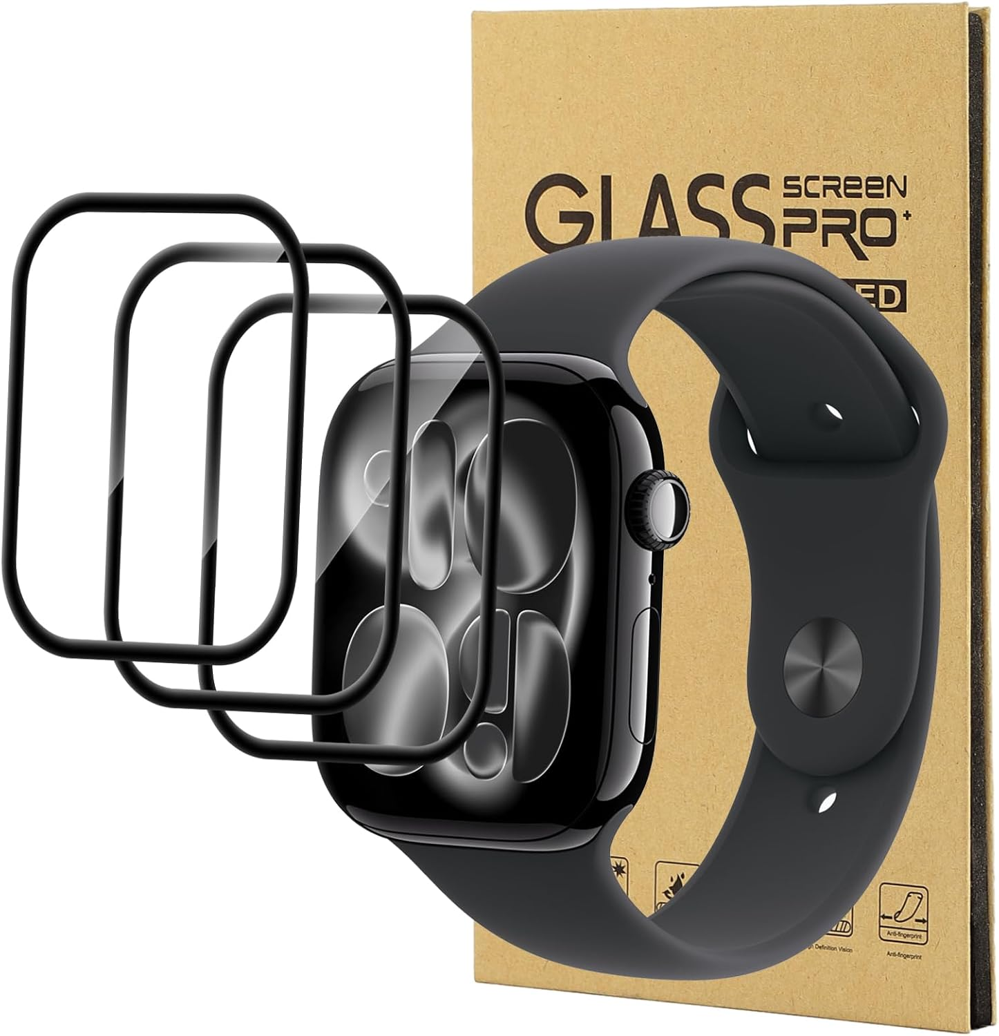 CONAPIKA Screen Protector for Apple Watch Series 11 46Mm, 3 Pack Full Coverage Ultra Clear 3D Curved PET Screen Protector [Not Glasstouch Sensitive Non-Bubbles Anti-Fingerprint Protective Film image number 2