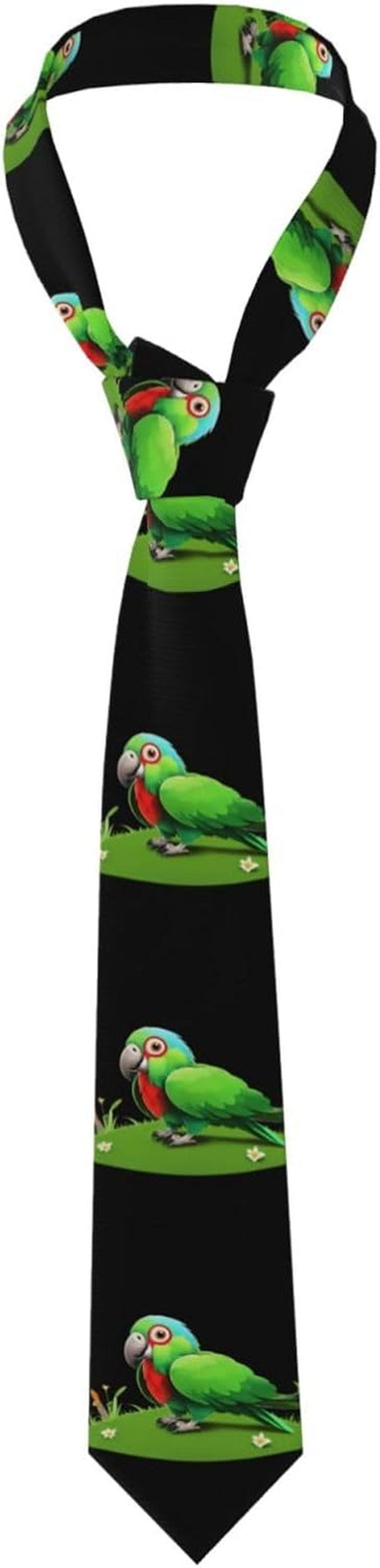 Men'S Necktie Tie WHJDPP Parrot on the Grass Prints Soft and Comfortable Non-Deforming for Business Daily Life Work Birthday Wedding Party Banquet