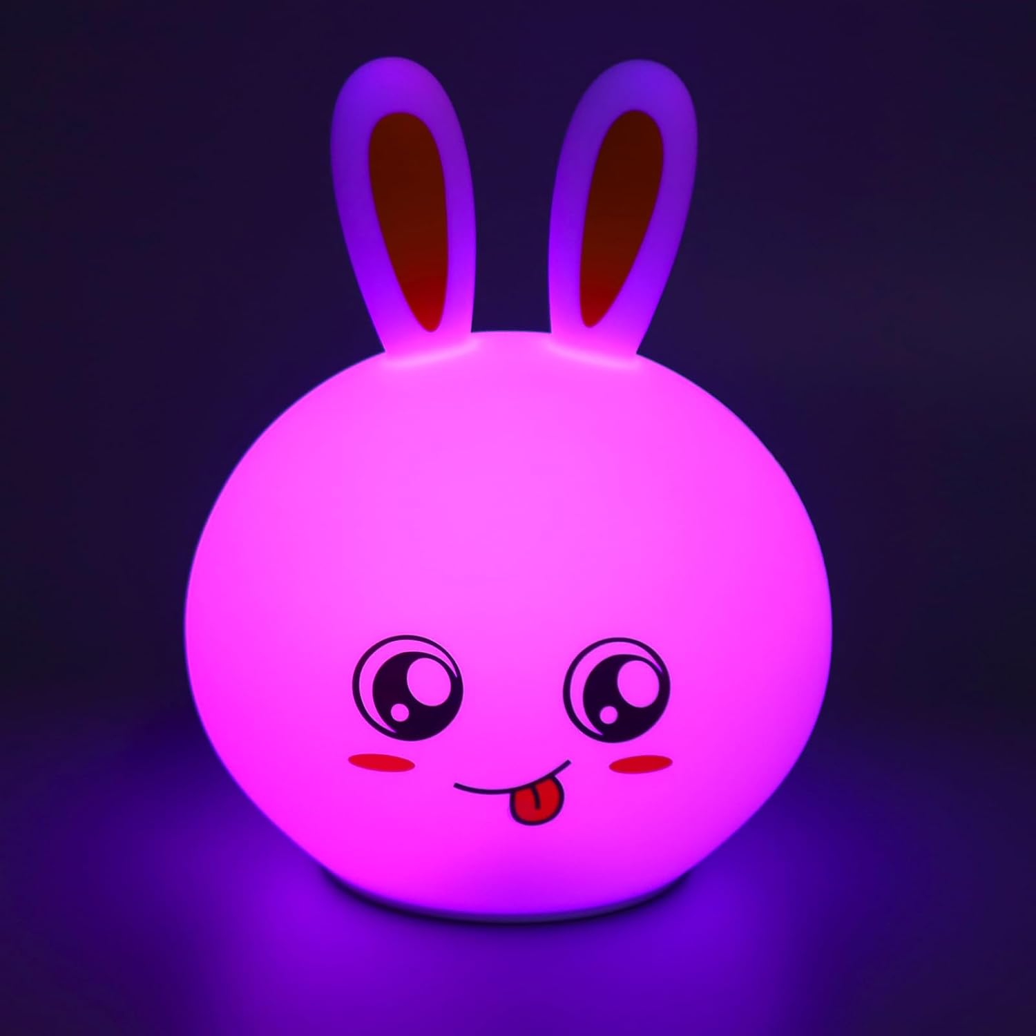 Rabbit Night Light Colorful Lighting Lamp for Bedroom Office Table Living Room Animal Design Home Decoration Comfortable Soft Bright Premium Material image number 6