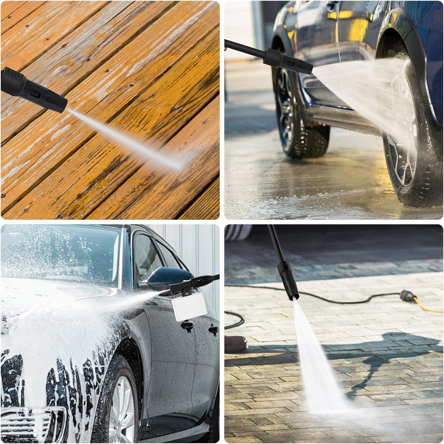 ADVWIN 3500PSI Pressure Washer, 2000W Electric High Power Washer Adjustable Spray Gun with 5M High Pressure Hose, Power Cleaner Machine for Cars/Fences/Driveways/Patios/Home Cleaning, Orange image number 6