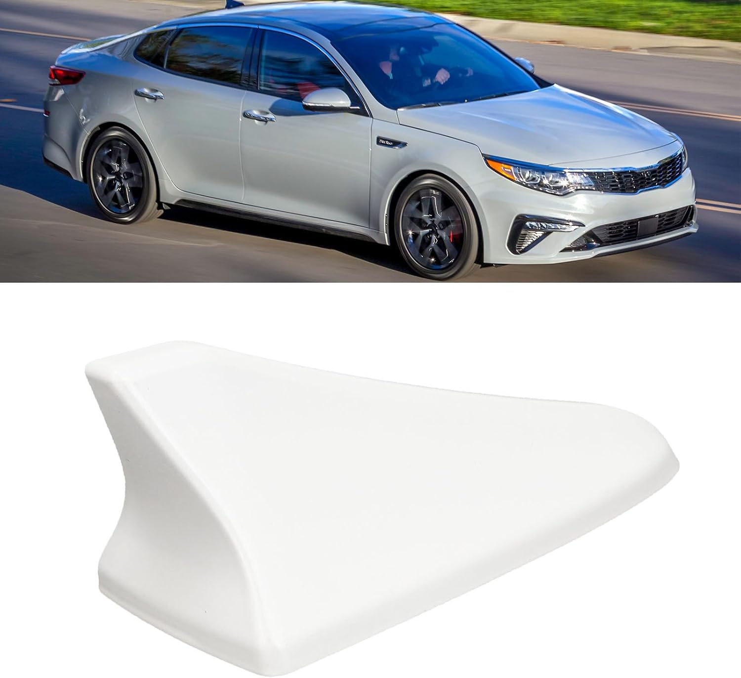 Fin Antenna Cover with a Signal Improvement Chip Adjustment for Optim (White) - White image number 5