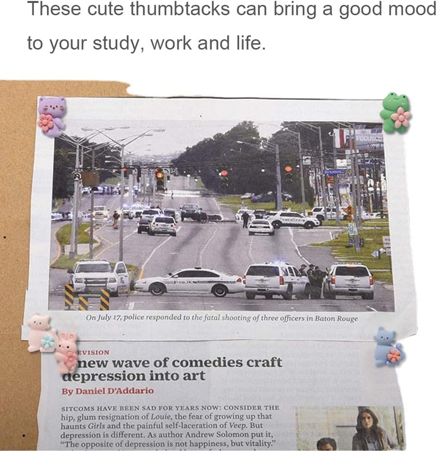 20 PCS Cute Cartoon Little Cat Push Pins Decorative Push Pins for Cork Board Cute Thumb Tacks for Bulletin Board, Photos Wall,Office Supplies,Diy,Cute Office Decorations image number 4