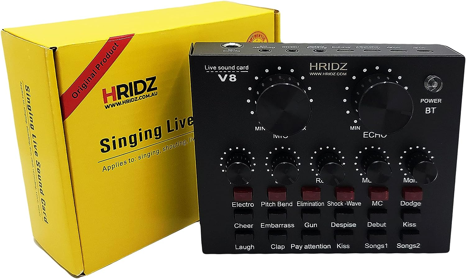 V8 Sound Card Bluetooth Sound Mixer Board for Live Streaming with Effects image number 1