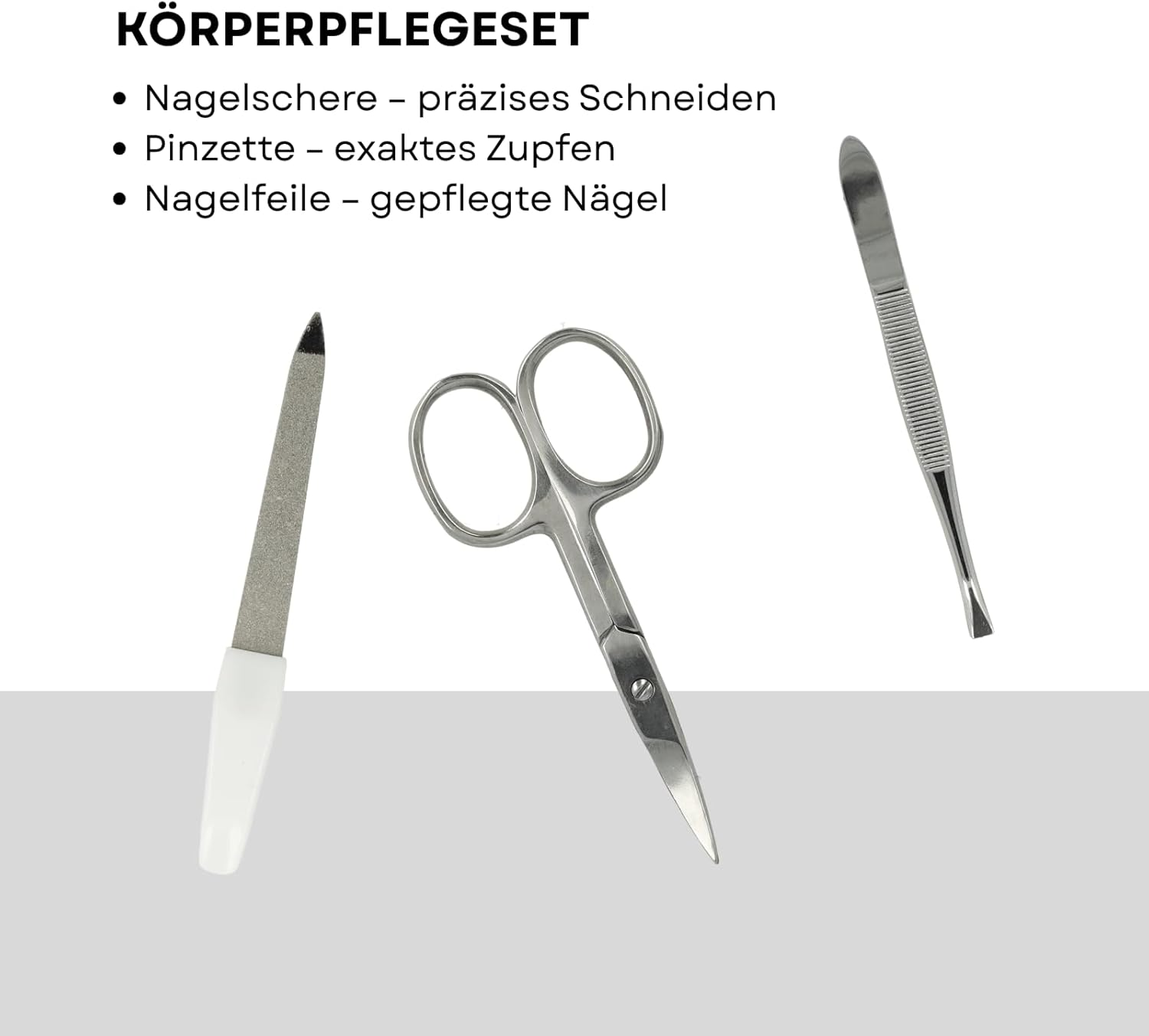 Clauss Nail Care Set with Scissors, File and Tweezers | Premium Nail Set for Manicure and Pedicure | Nail Case for Everyday and Travel | BC-S10044 image number 1