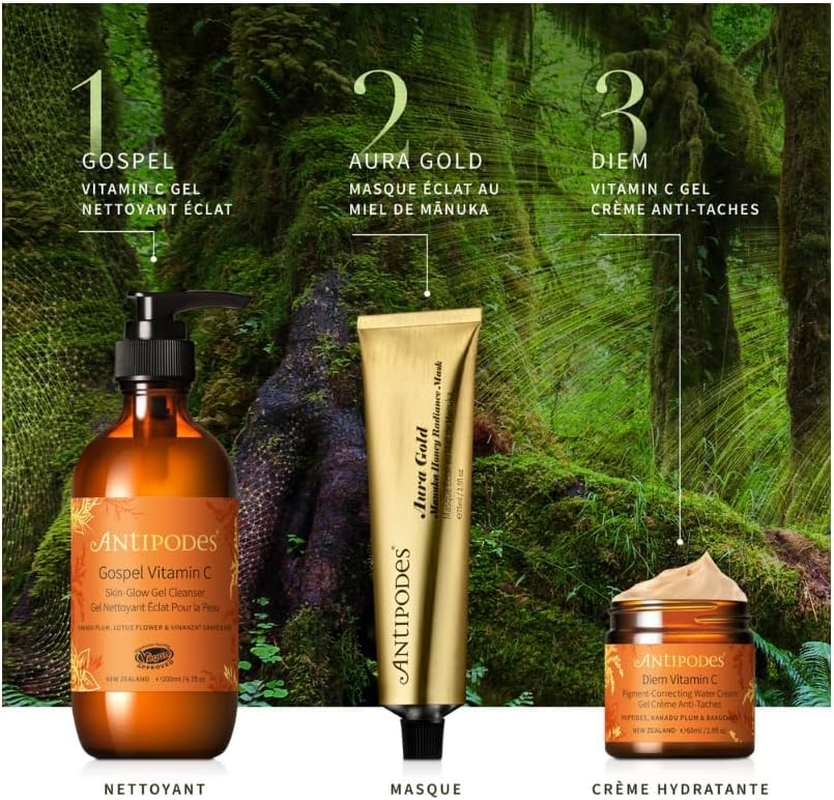 Antipodes Aura Gold Mānuka Honey Radiance Mask 75Ml &ndash; Brightening & Hydrating Face Mask with Vitamin C, Ahas & Ceramides &ndash; Targets Dullness, Pigmentation & Fine Lines &ndash; Certified Vegetarian Skincare image number 1