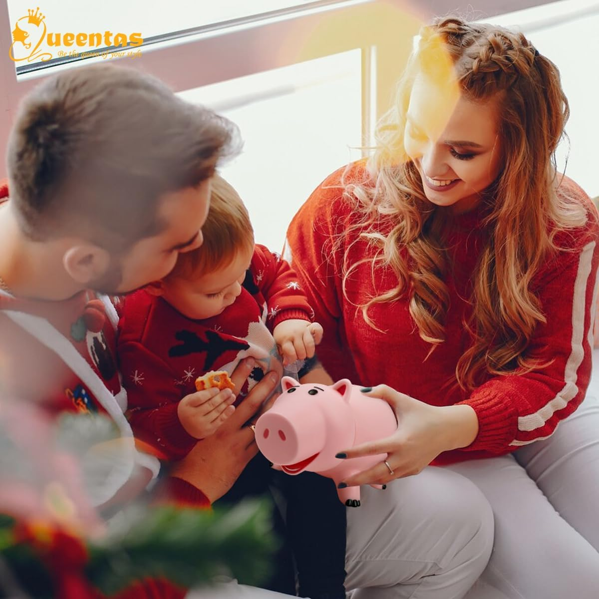 QUEENTAS Hamm Toy Story Piggy Banks for Kids Large Pig Money Box Pink Plastic Savings Bank for Children Kids Practical Birthday image number 6