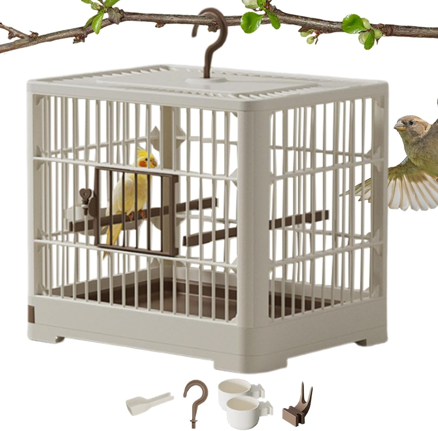 Travel Bird Cage - Bird Transport Box, Portable Bird Container | Travel Bird Cage Bird Folding Travel Cage, Features Standing Soft Side Travel Carrier Cage for Parrots, Bird Carriers, Lovebirds image number 1