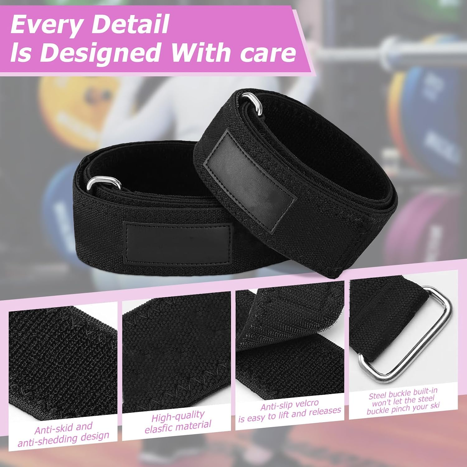 Booty Bands for Women Glutes & Hip Building, Bfr Training Bands with Occlusion Straps, Blood Restriction Workout Booty & Leg Bands for Squats, Thigh Workouts, Best Fabric Resistance Bands image number 4