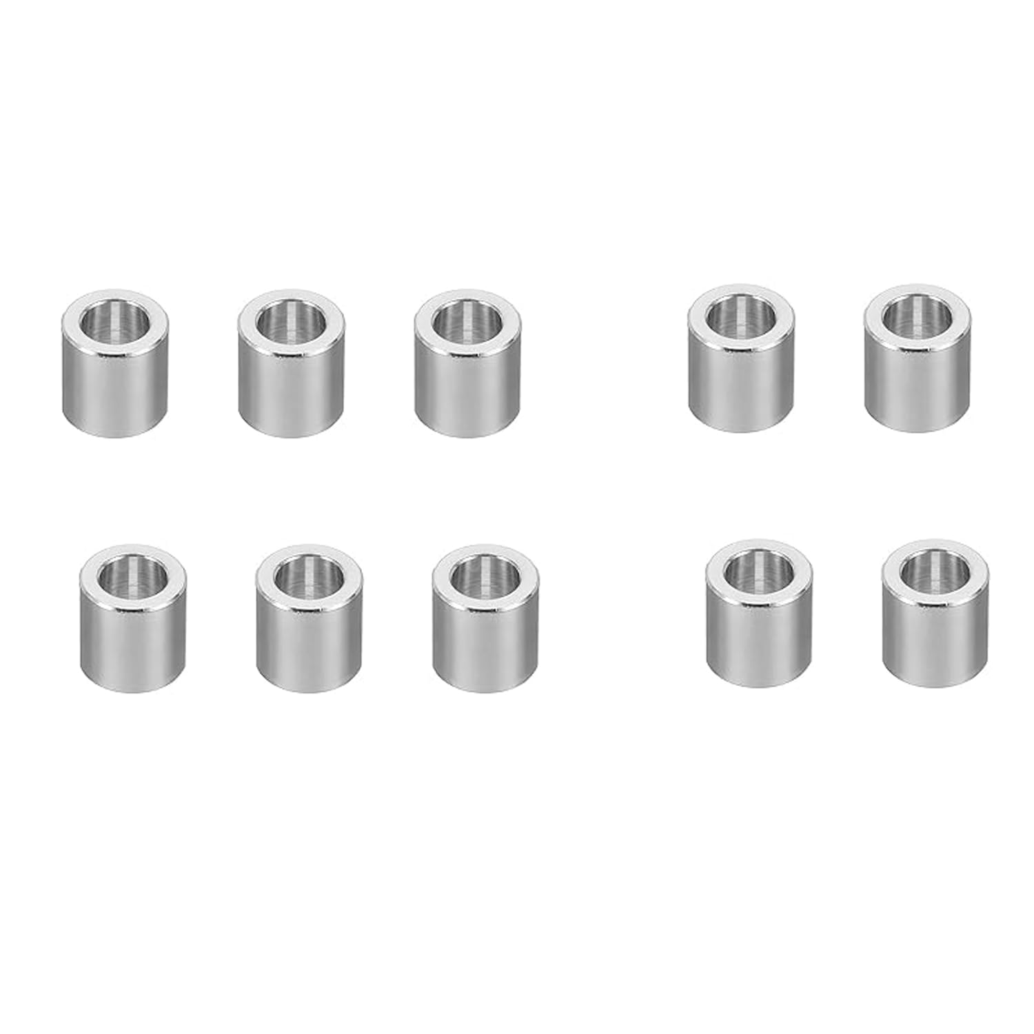WEZCHUGHAOL 10-Pack M6 Stainless Steel Spacers, 6.2Mm ID X 10Mm OD X 10Mm L round Spacer Standoffs for 1/4" or M6 Screw Bolts - Durable Metal Spacer Washers for Screw Accessories image number 1