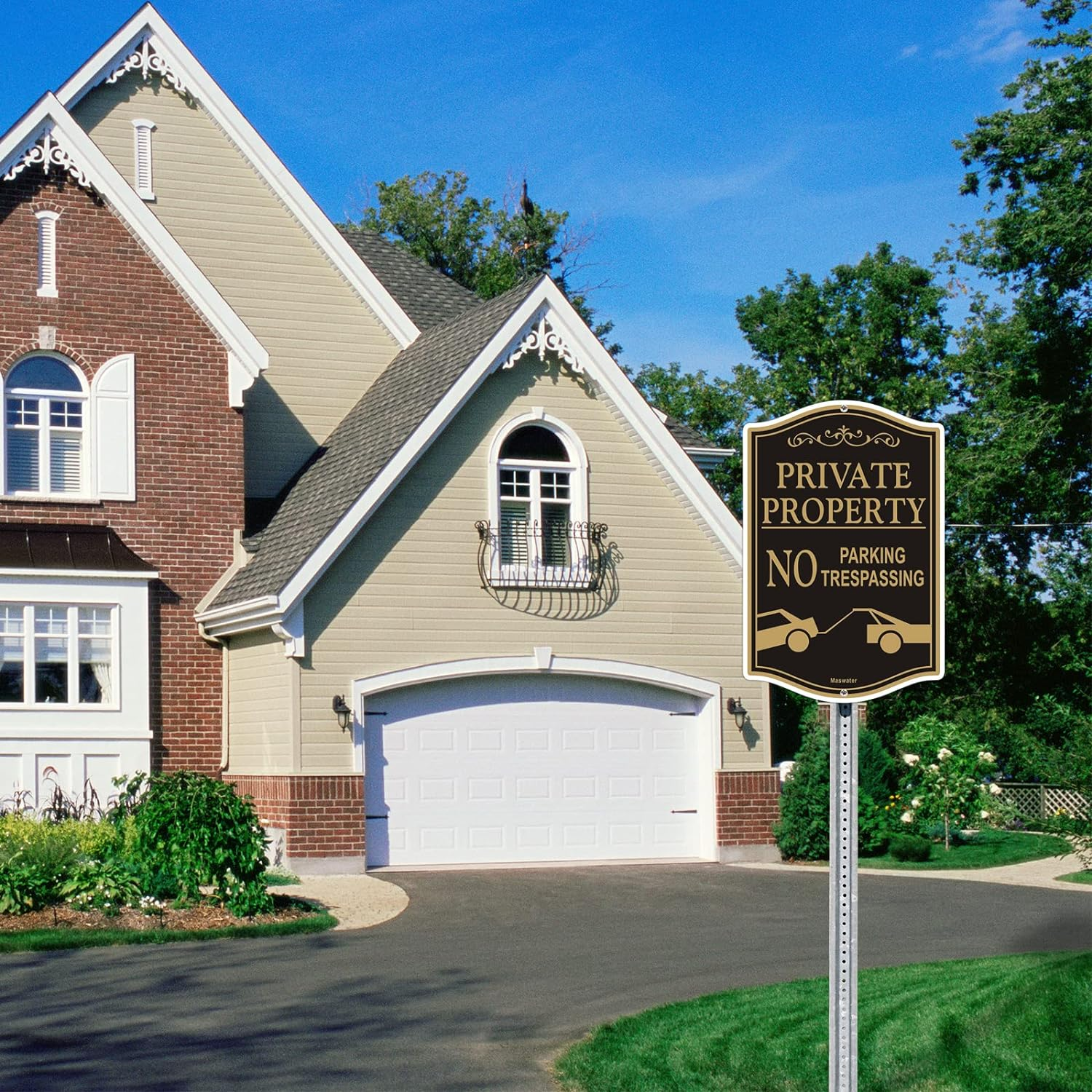 (2 Pack) Large No Parking Signs Private Property, 12" X 18" Violators Will Be Penalized Signs for Warning,Reflective Rust Free Aluminum,Fade Resistant,Uv Protectde & Waterproof image number 3