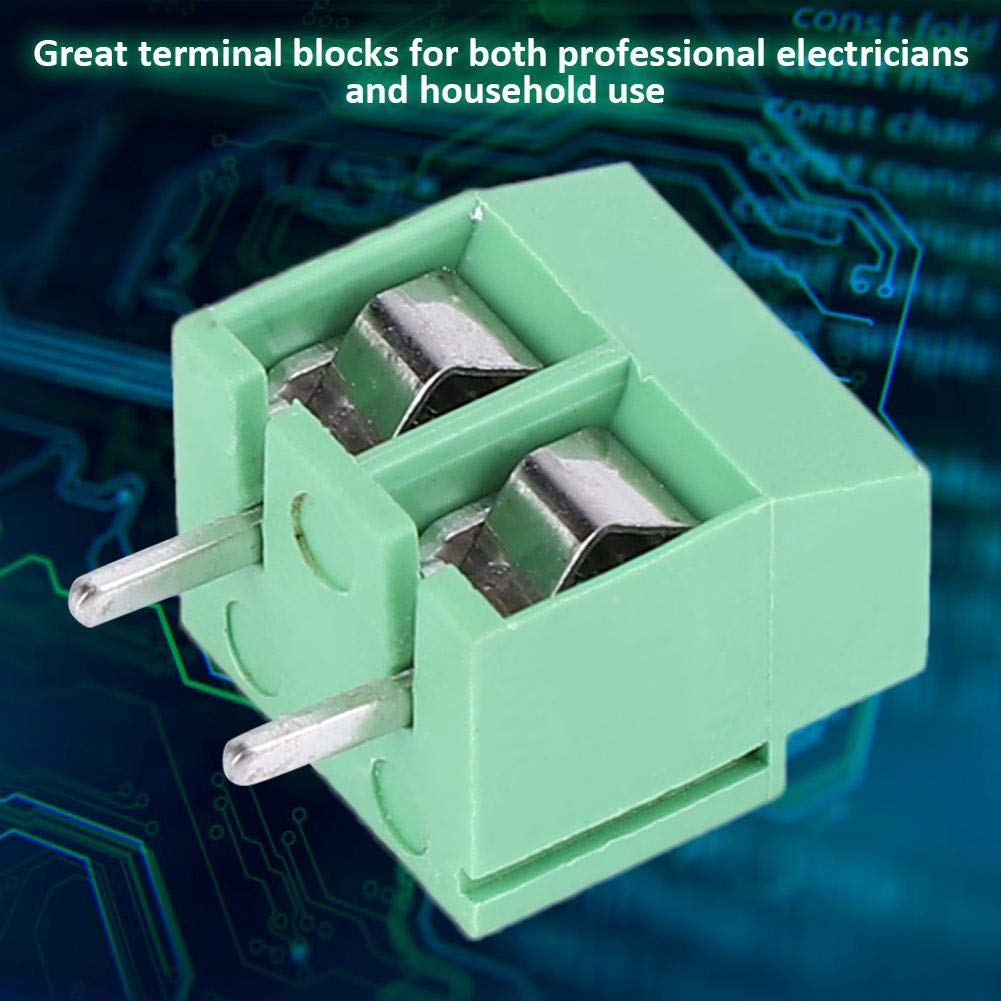 50PCS Terminal Block 2 Pin 5Mm Pitch PCB Circuit Board Mount Terminal Block 26-14AWG Wiring Connector image number 6