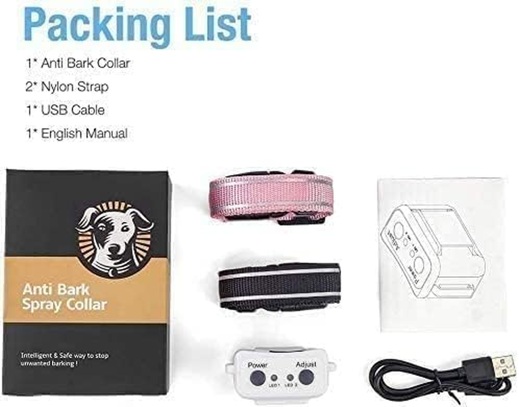 Citronella Bark Collar, Auto Citronella Dog Bark Collar Spray anti Dog Bark Collars with 2 Adjustable Spray Level, Citronella Dog Barking Training Collar No Shock Safty for Dogs image number 4