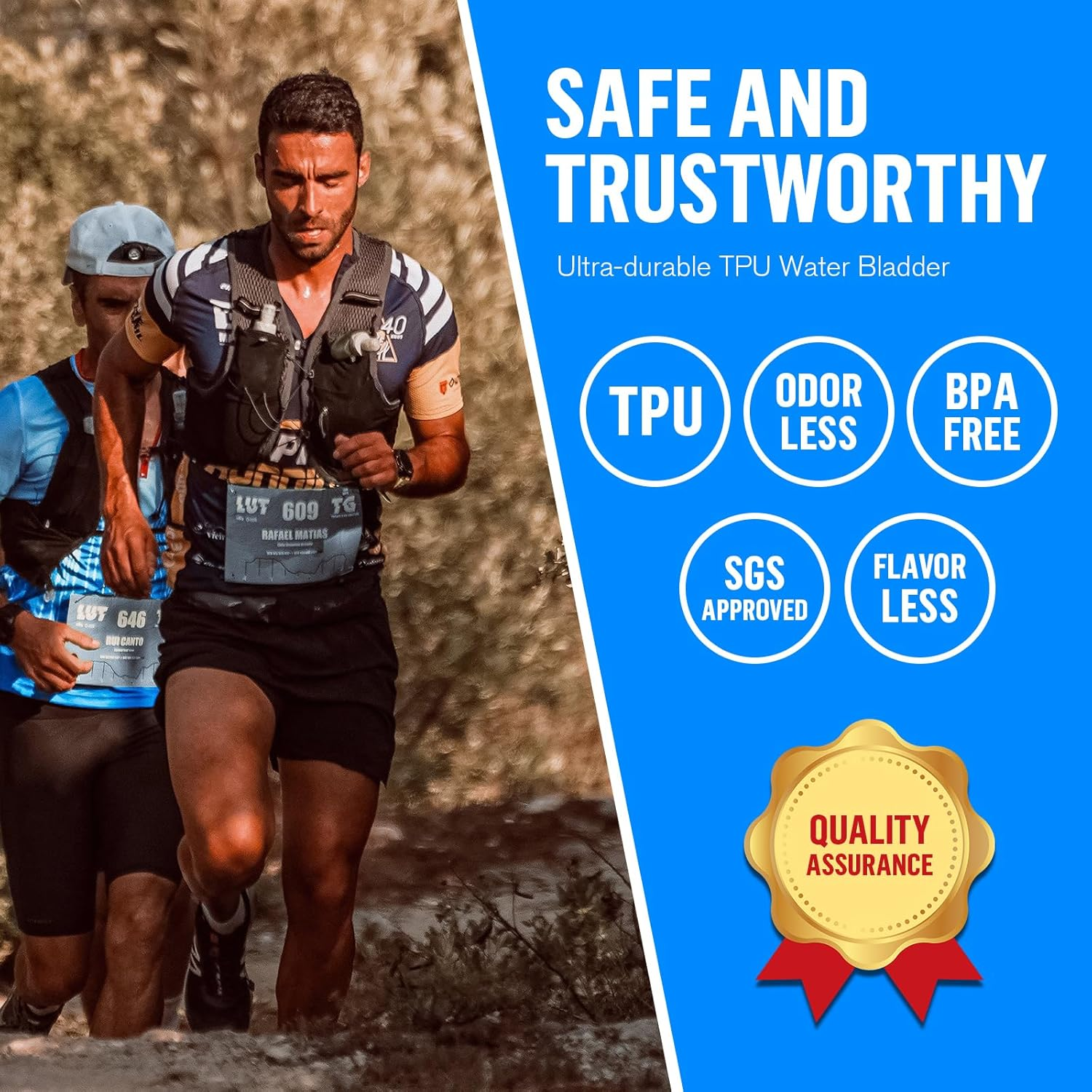 UTOBEST Soft Flask, 2 Pack Soft Flask Running Bottles 250Ml,Tpu Foldable Running Flask, Portable Collapsible Flask Handheld for Travel Traveling Hiking Cycling City Walk image number 1