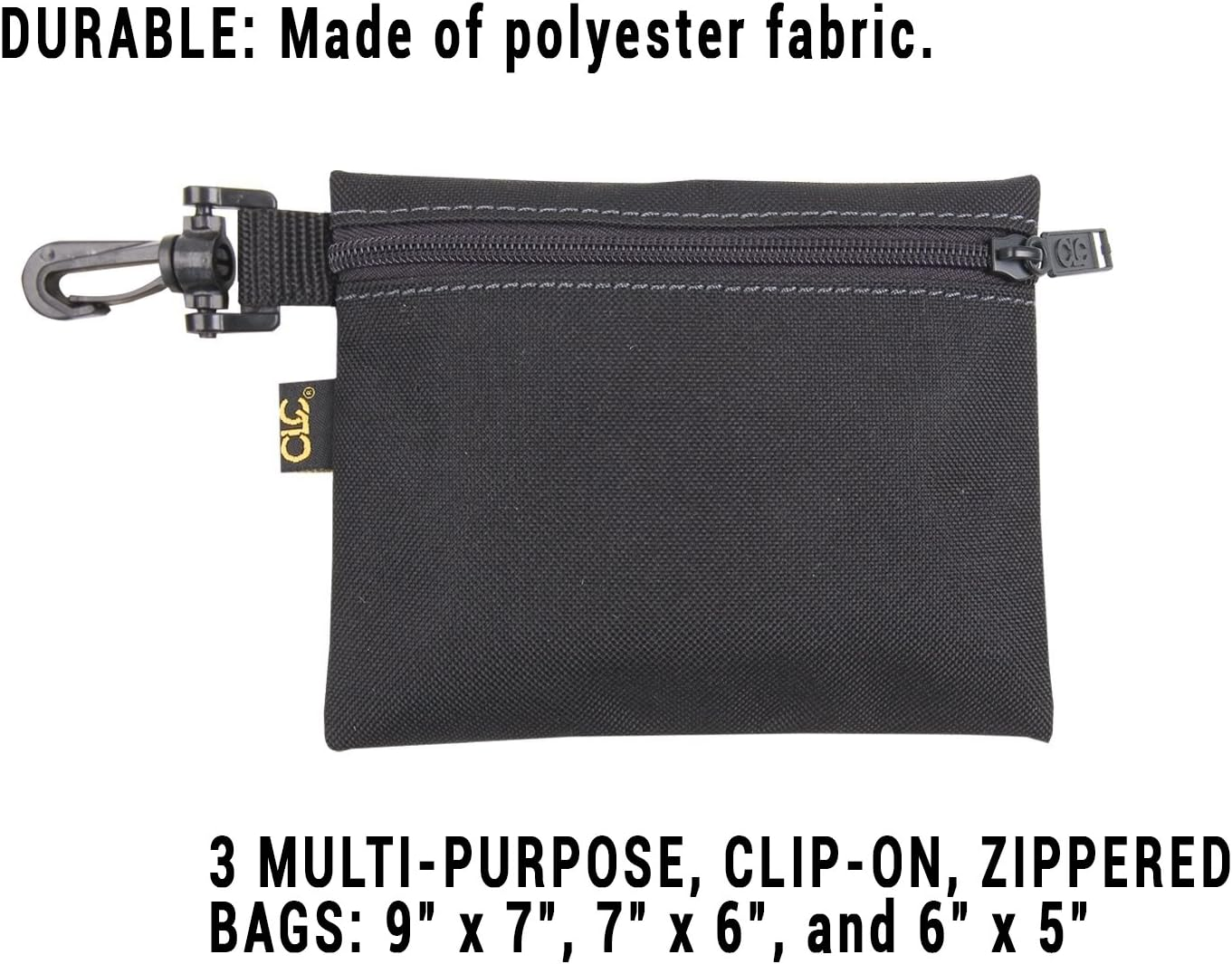 Custom Leathercraft 1100 Multi-Purpose Clip-On Zippered Poly Bags image number 3