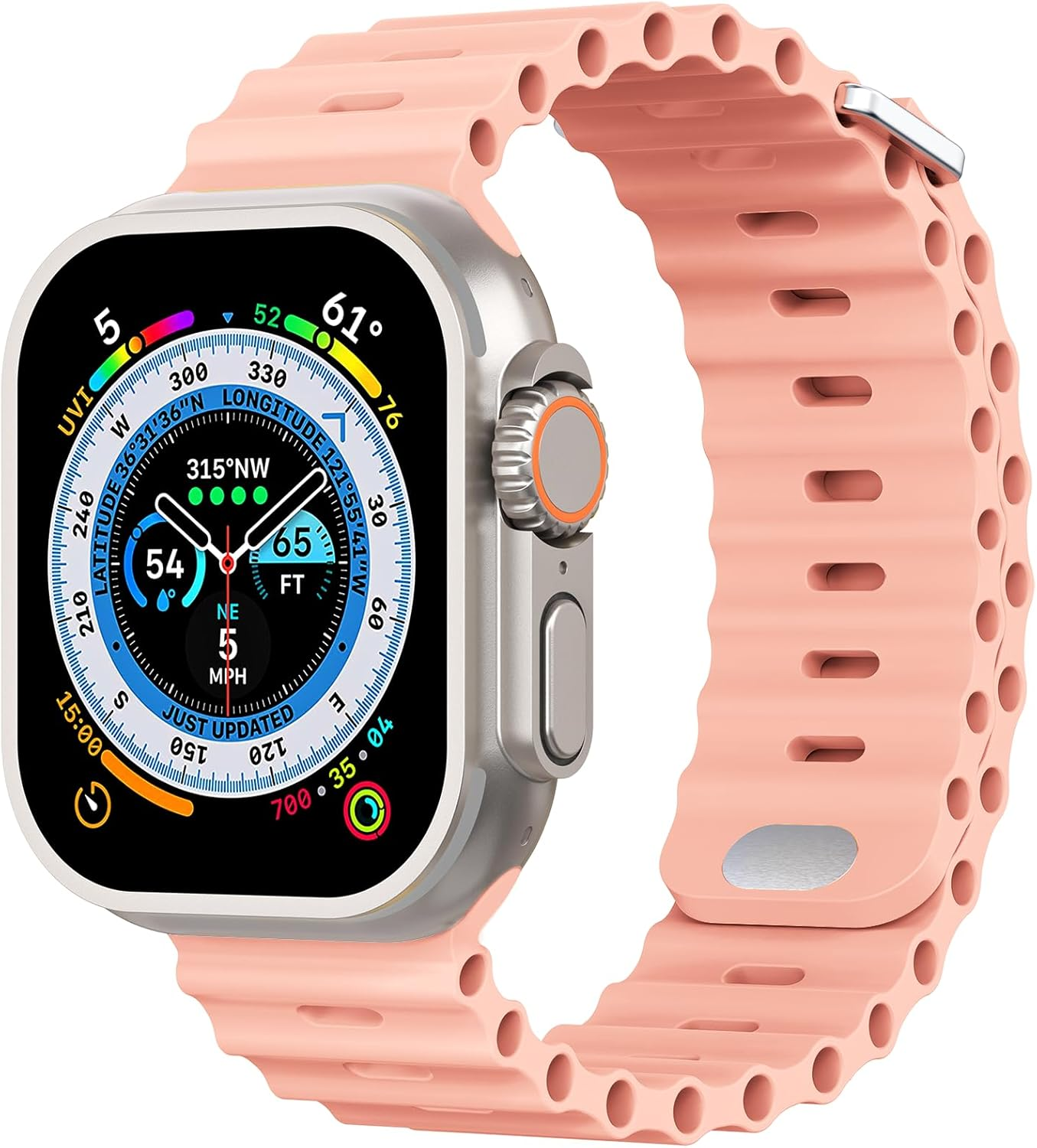 Lifenova Sport Ocean Bands Compatible with Apple Watch Band 42Mm 44Mm 45Mm 49Mm for Women Men Waterproof Strap Replacement Wristbands Accessories for Iwatch Apple Watch Ultra SE Series 8/7/6/5/4/3/2/1 - Black Red image number 5