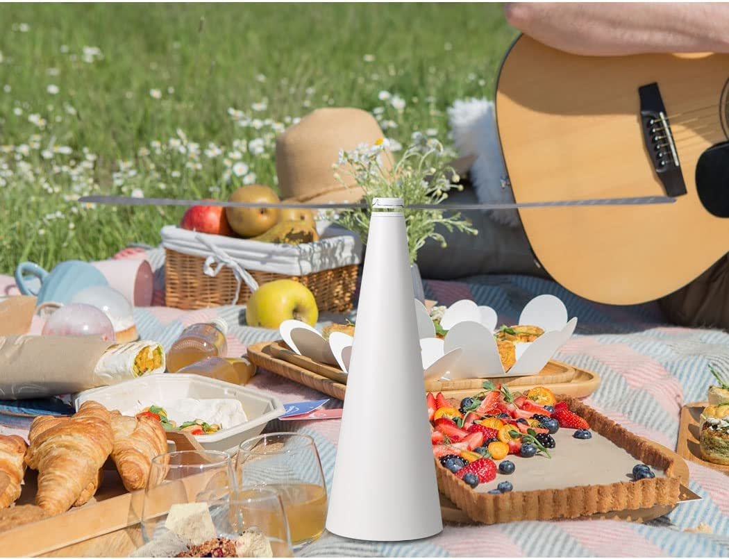 Fly Free, Entertaining Chemical Trap Repellent Fly Fan Indoor Outdoor Home, Keep Flies Away from Your Food, Camping BBQ Food Mosquito Fruit Fly Portable Repeller Fans Safe Insect Killer(White) image number 1