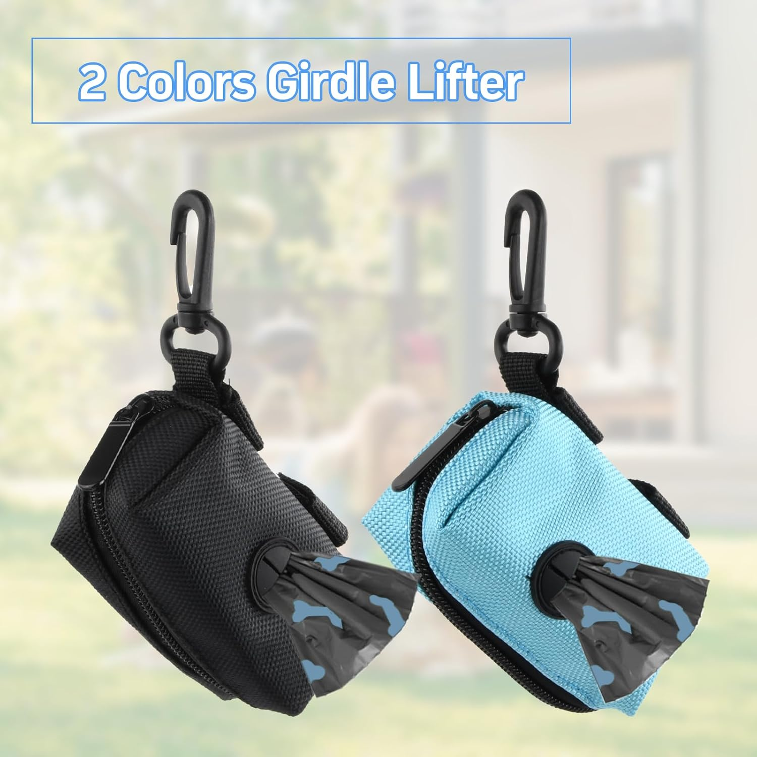 Pack of 4 Dog Waste Bags Holder, Poop Bag Carry Bag, Pet Dog Waste Bag Dispenser, Dog Bag Dispenser for Walking with Dogs, Waste Bag Dispenser for Dogs with Zip image number 4