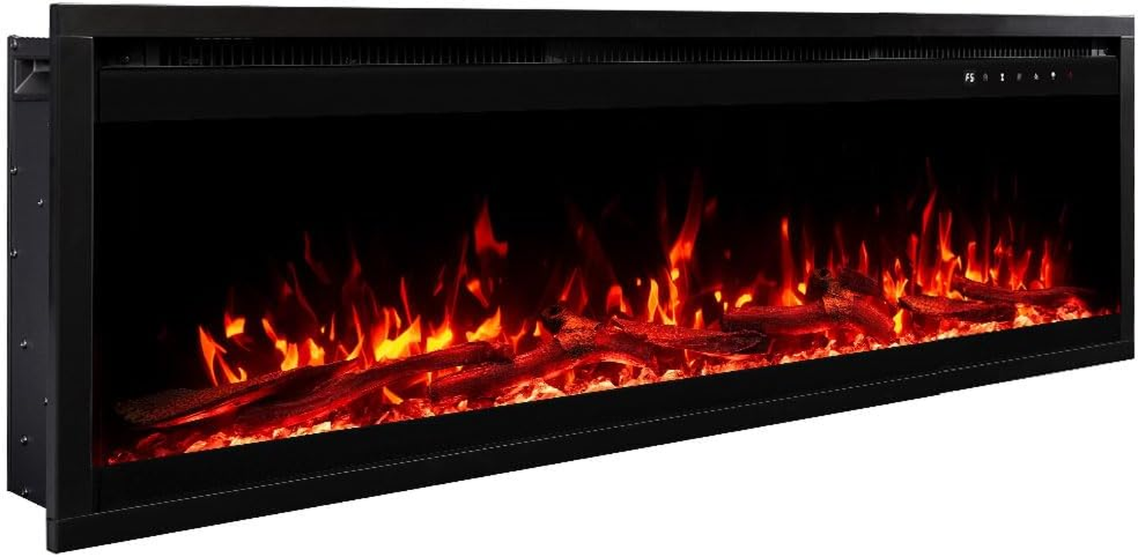 Modaliving Harmony Series 1500W Wall Mounted Electric Fireplace with Crackling Sound, 3D Flame, 13-Colour Ember Bed, Smartphone & Voice Control (55 Inch) image number 3