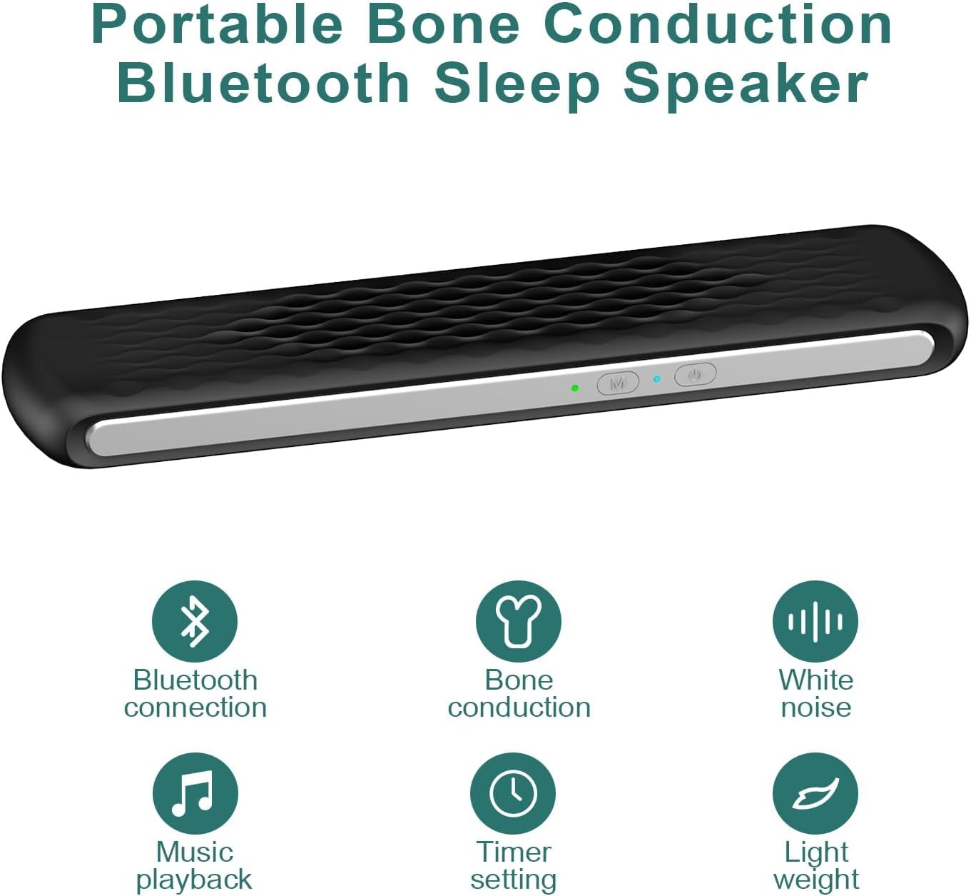 Pillow Speaker Bone Conduction Stereo, Mini Portable Bluetooth Sleep Headphones for Deep Sleeping, Insomnia White Noise Machine for Side Sleepers-Black image number 6