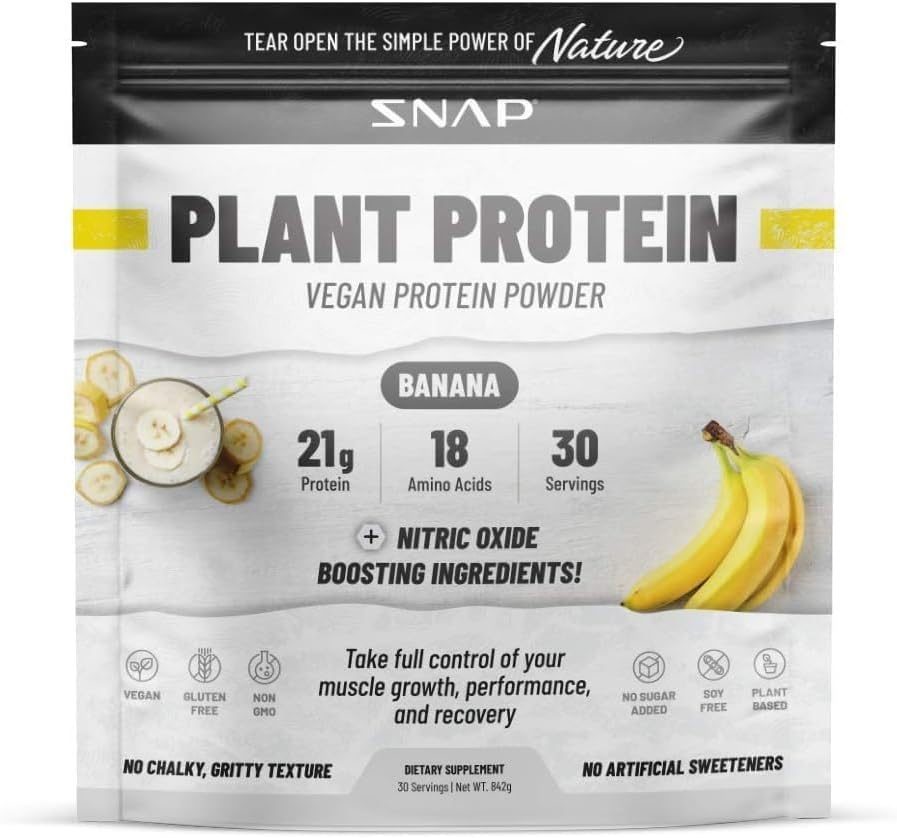 SNAP Organic Plant Based Vegan Protein Powder by Snap Supplements - Nitric Oxide Boosting Protein Powder, Vanilla Bean, BCAA Amino Acid for Muscle Growth, Performance & Recovery - 30 Servings (Vanilla) image number 6
