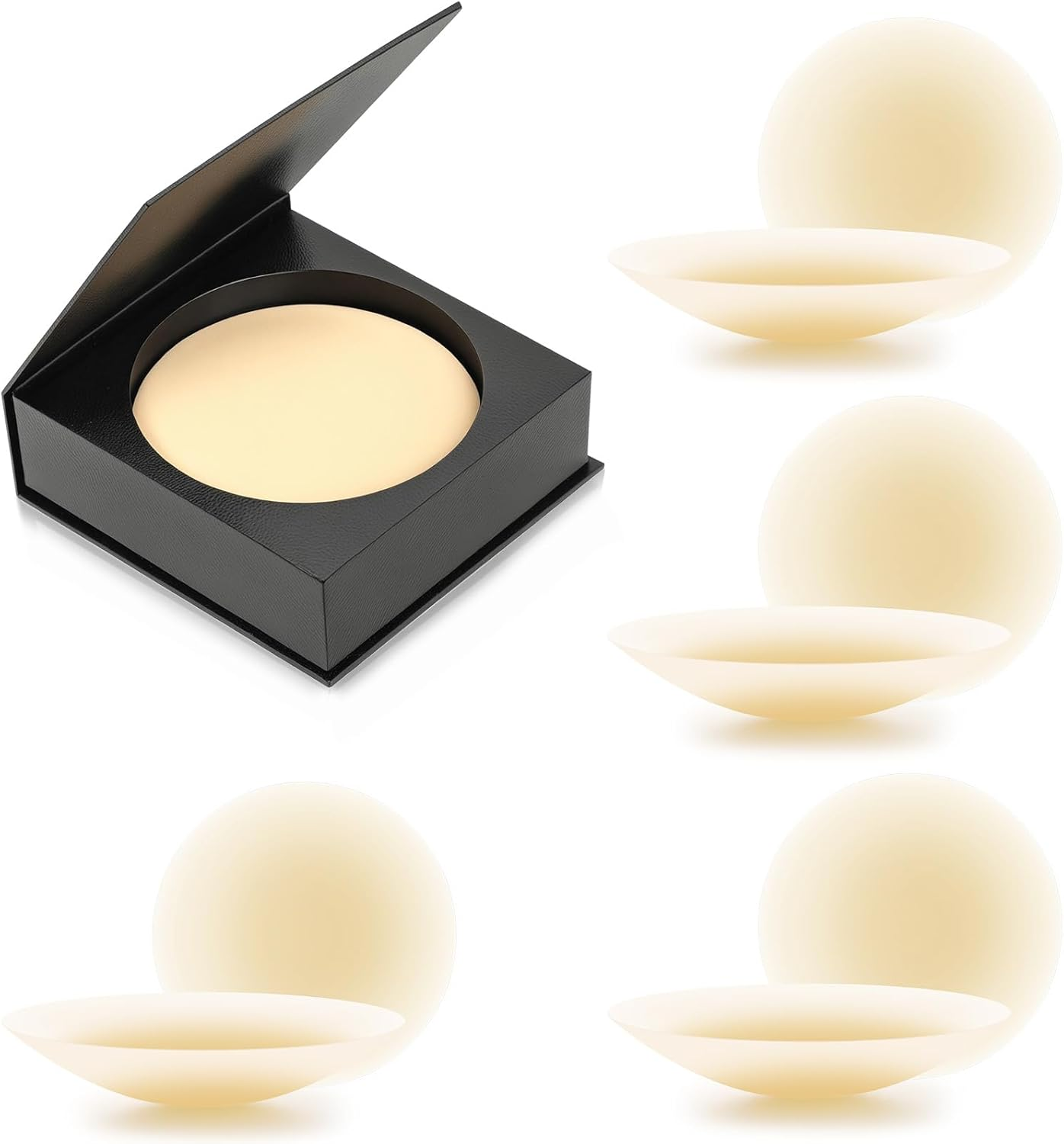 Nipple Covers for Women, 4 Pairs Nipple Covers, Adhesive Silicone Pasties, Reusable Sticky Bra, Nipple Covers No Show with Travel Box image number 1