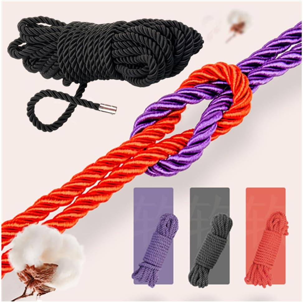 Soft Silk Rope, Wanfoou 3 Pack 32 Feet 8Mm Soft Silk Rope, Skin Friendly Twisted Trim Rope Nylon Twisted Cord, Braided Twisted Silk Ropes for Decorative Twisted Satin Shiny Cord Rope image number 3