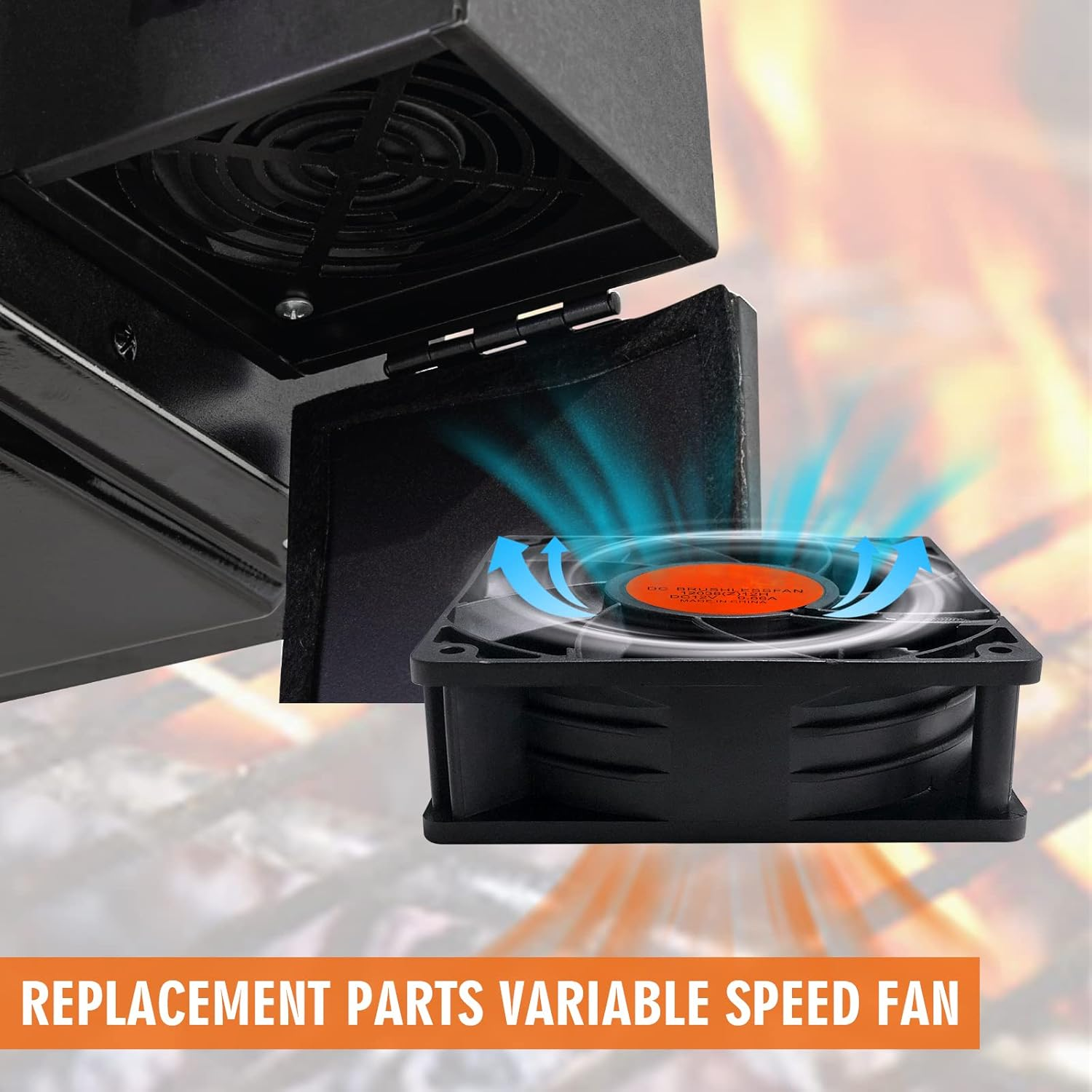 YAOAWE Upgraded Replacement for Char-Griller Gravity Fed 980 Charcoal Grill Precision Control Fan, 3800RPM Turbo Fan Helps Grill Reach Set Temperature Quickly (120Mm) image number 3