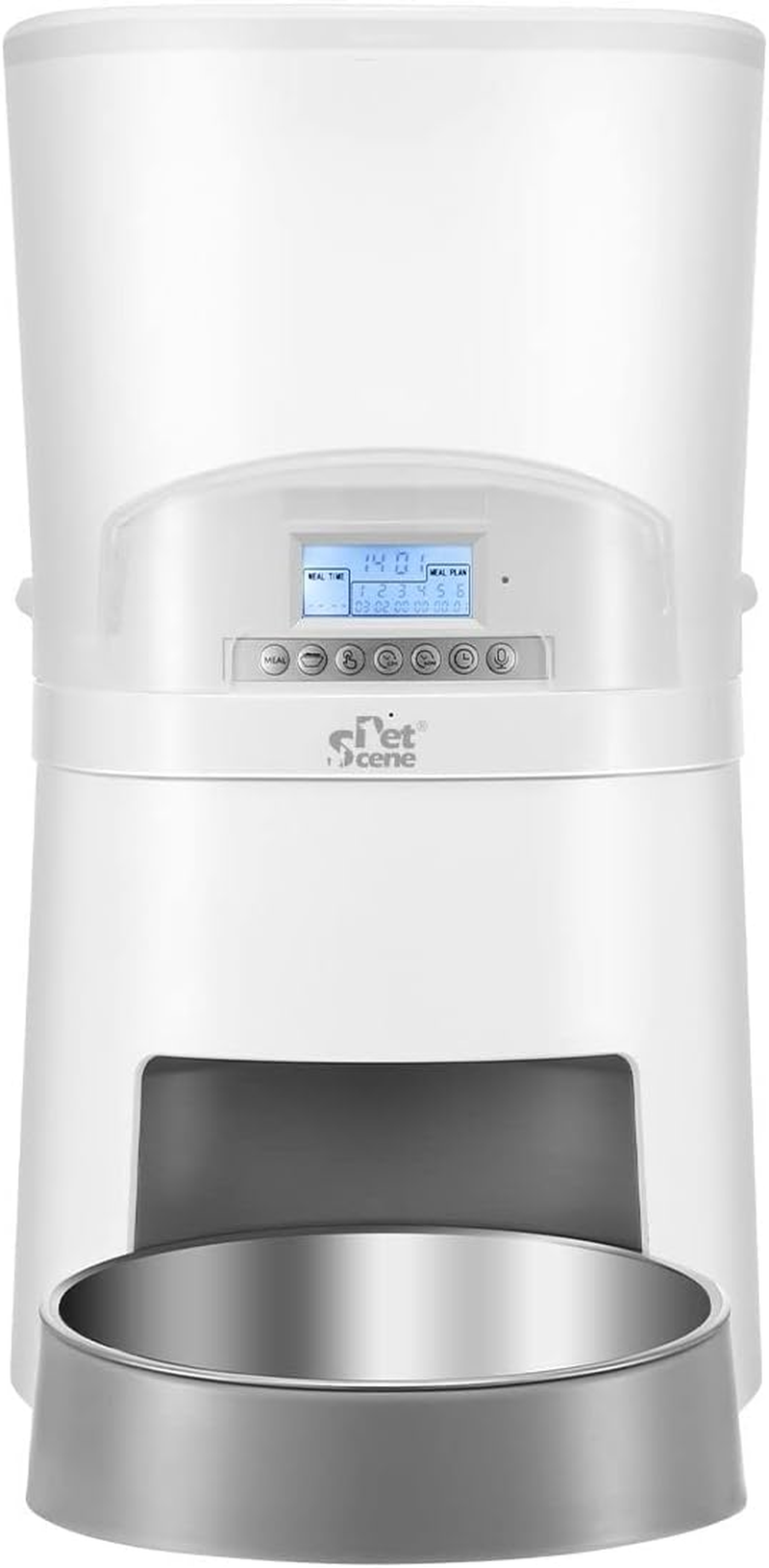 Pet Scene Automatic Cat Feeder 7L Auto Pet Feeder Dog Food Dispenser Voice Recorder with 2 Bowls LCD Screen,6 Meal/Day image number 2